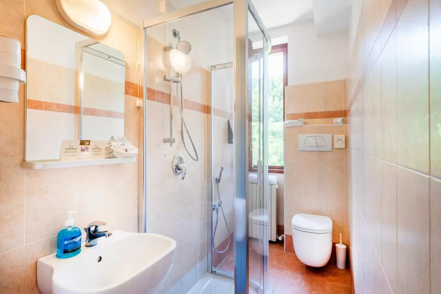 Shower, Bathroom in Hotel Il Perlo Panorama