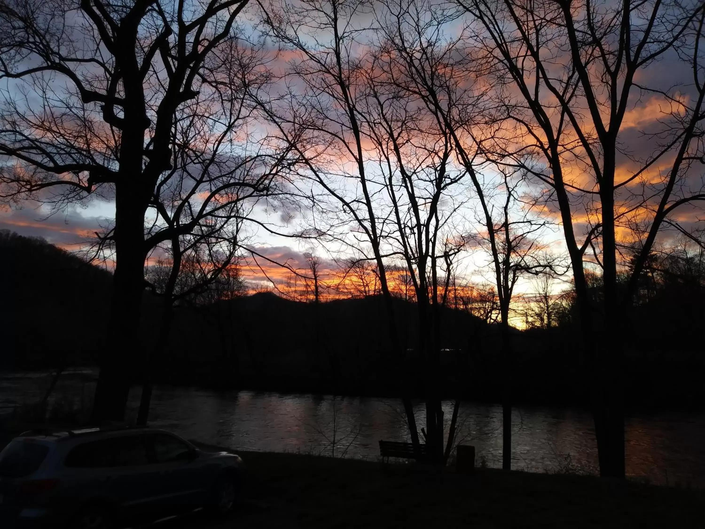 Sunset, Winter in Riverbend Lodging