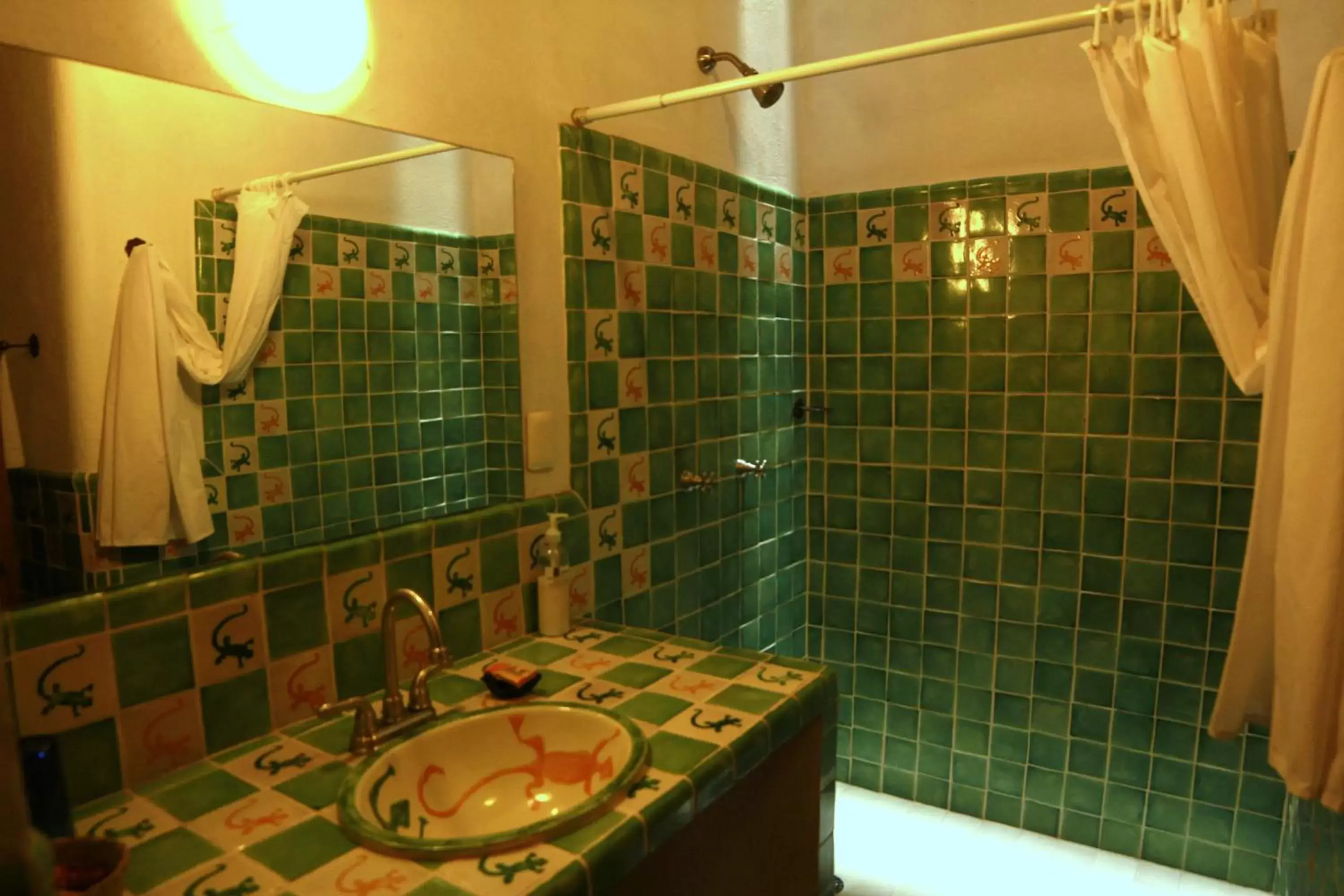 Decorative detail, Bathroom in Posada Yolihuani