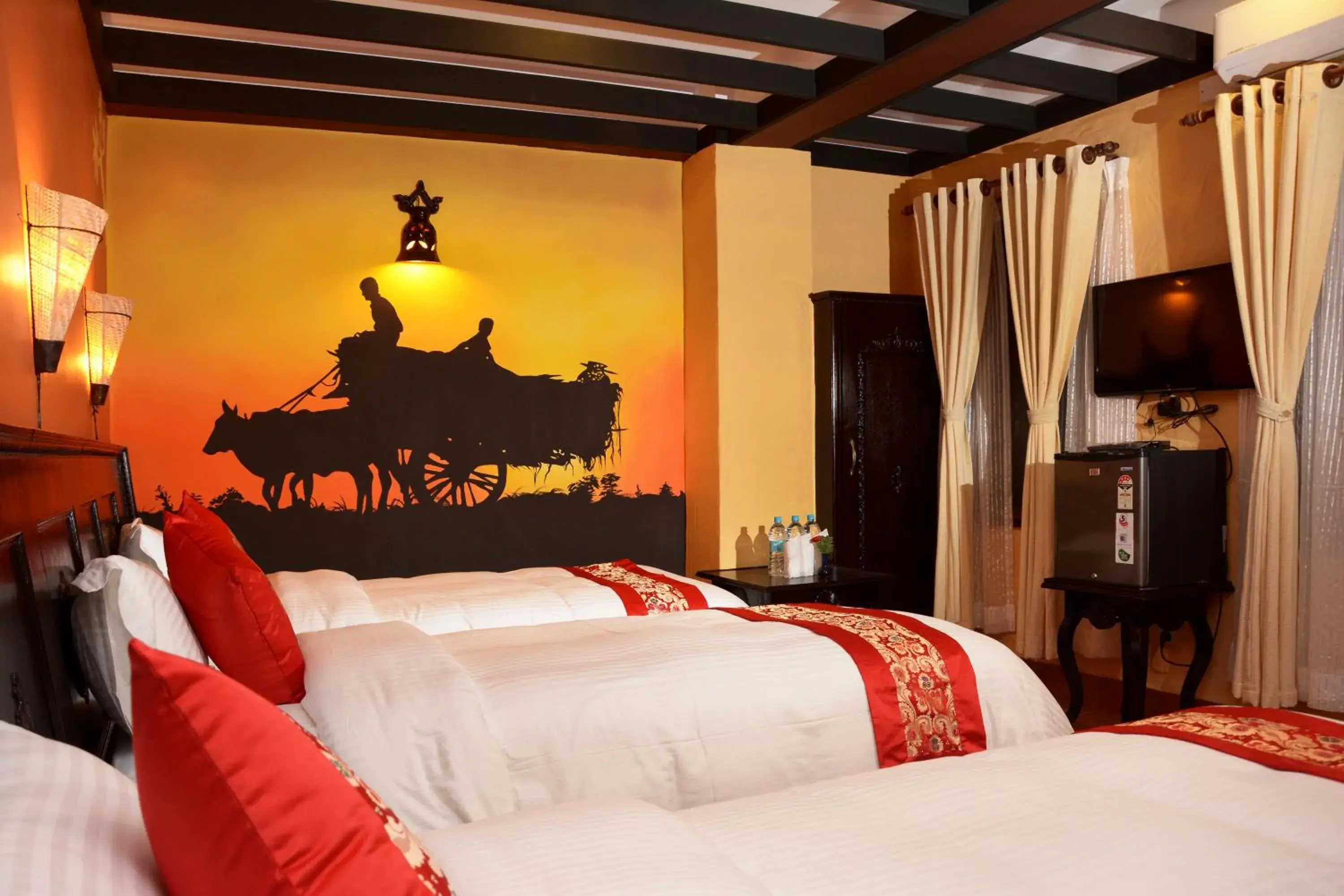 Bed in Kasthamandap Boutique Hotel