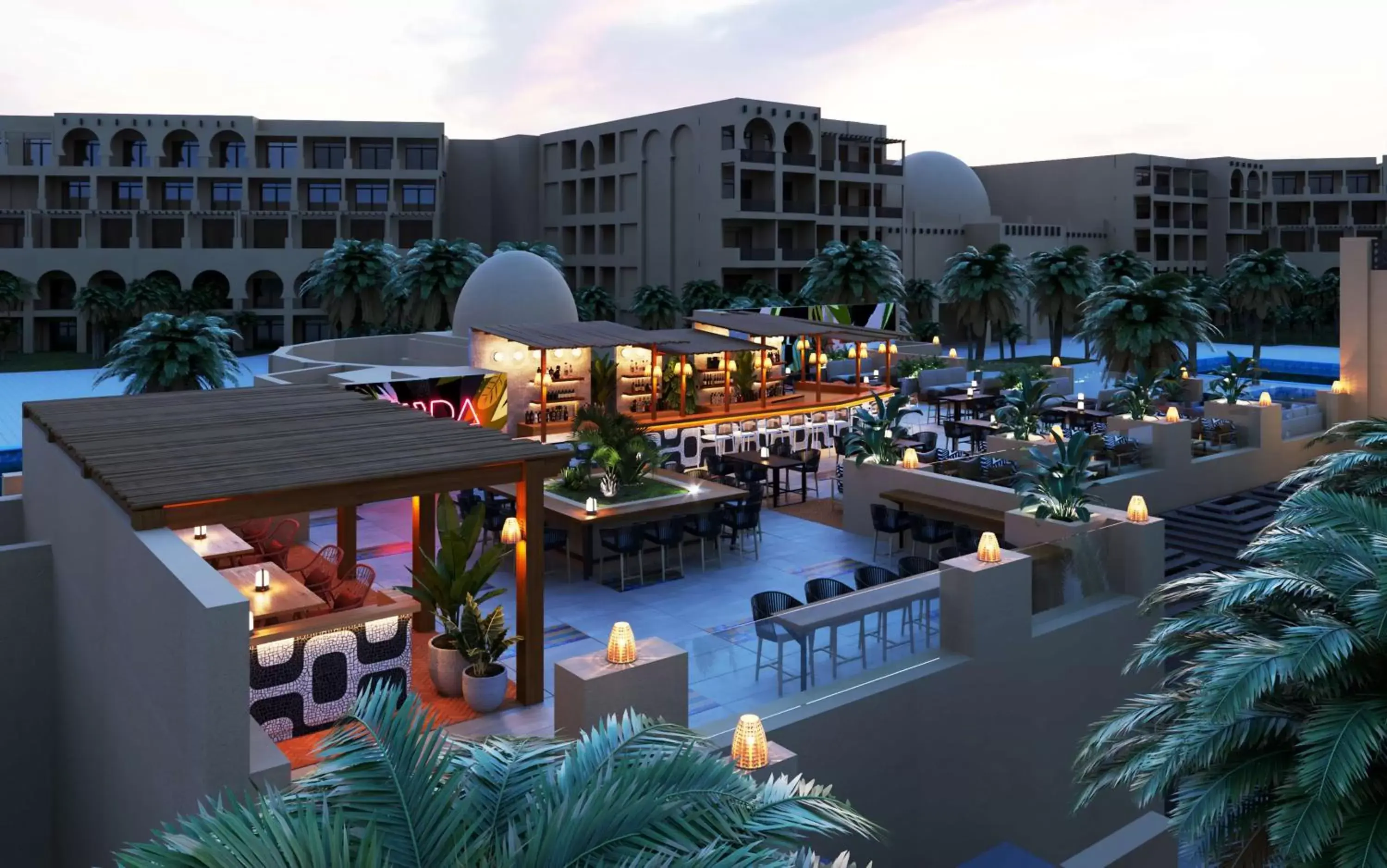 Restaurant/places to eat, Pool View in Hilton Ras Al Khaimah Beach Resort