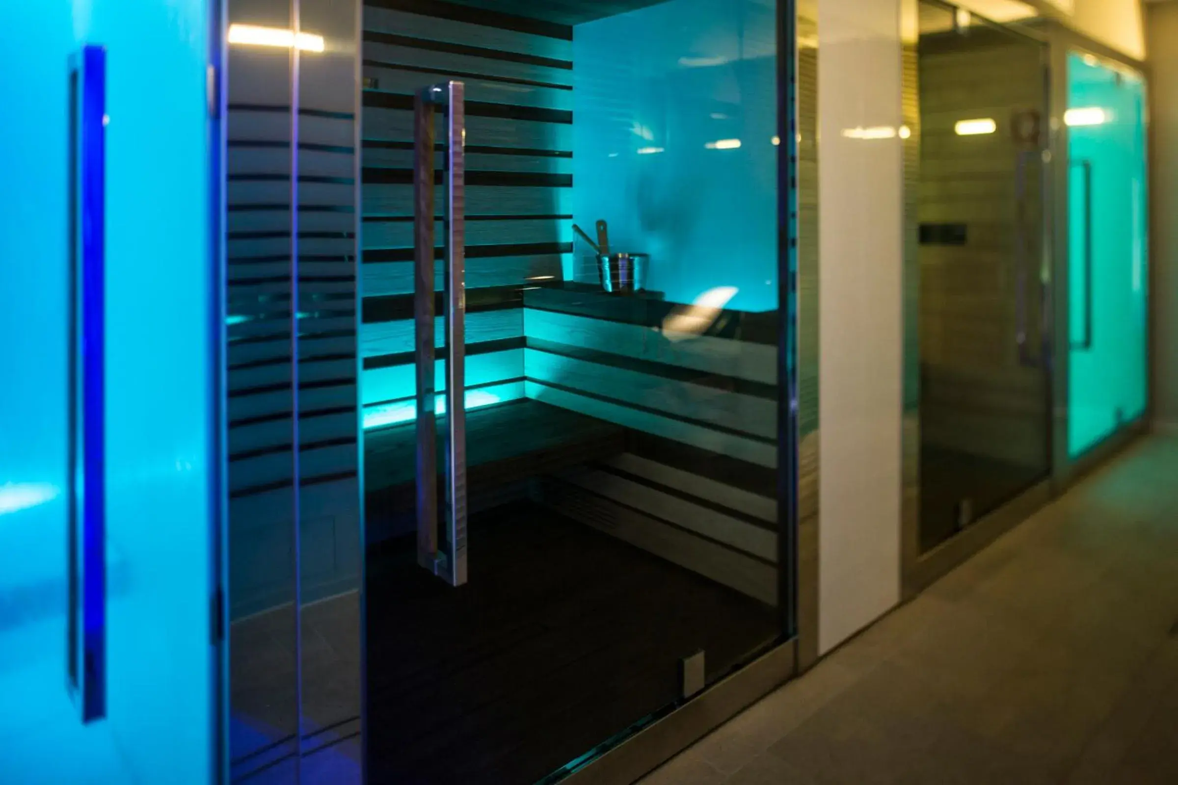 Sauna, Bathroom in Olivi Hotel & Natural Spa