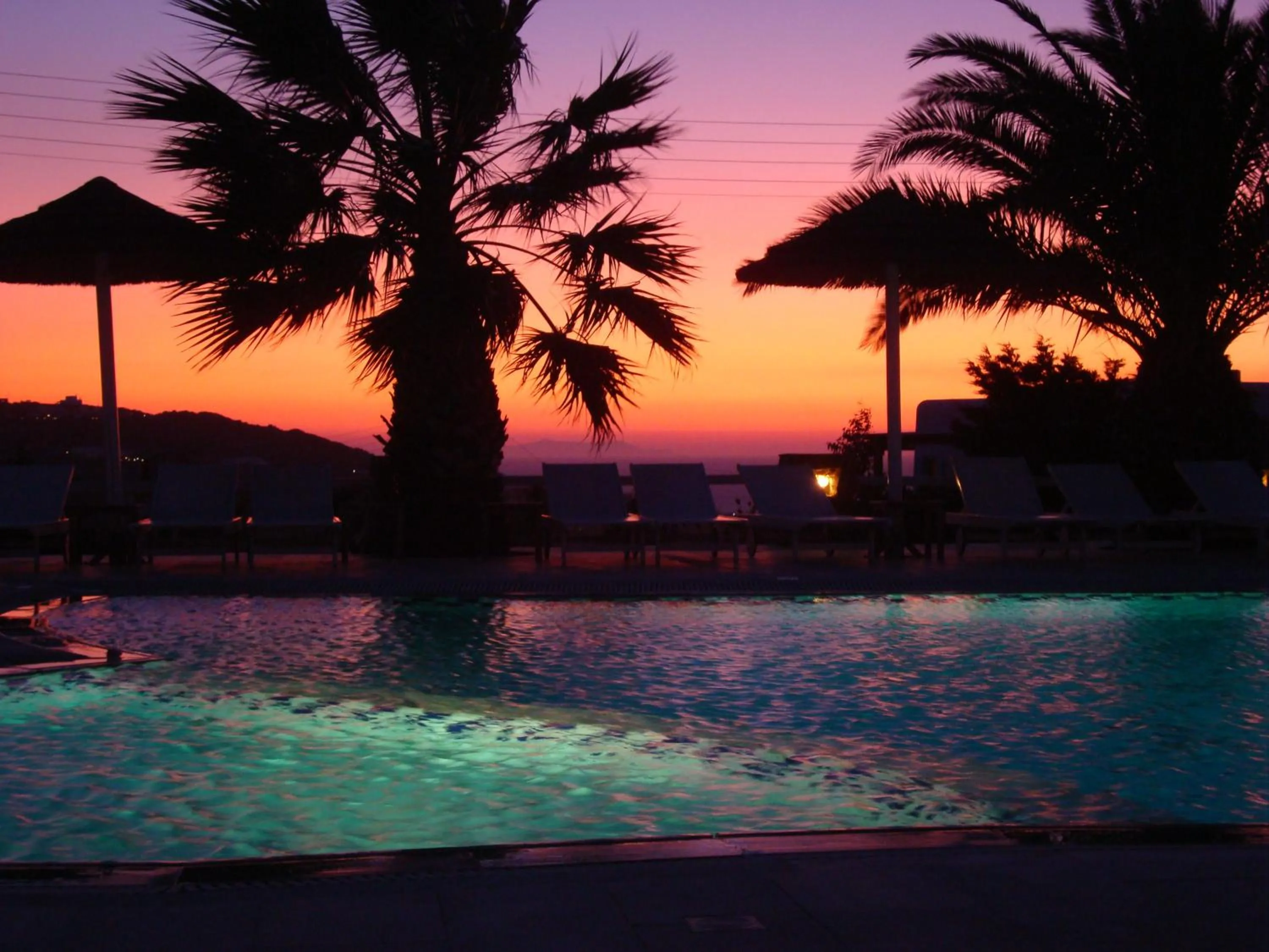 Night, Swimming Pool in Giannoulaki Hotel