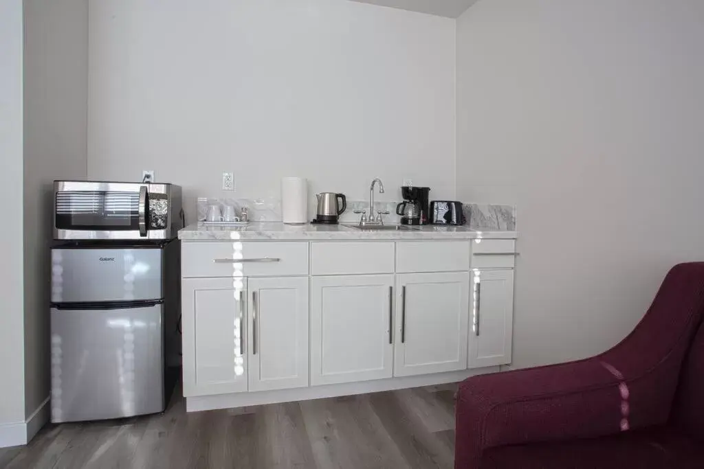 Kitchen/Kitchenette in One Bedroom Apartment with SD Downtown View