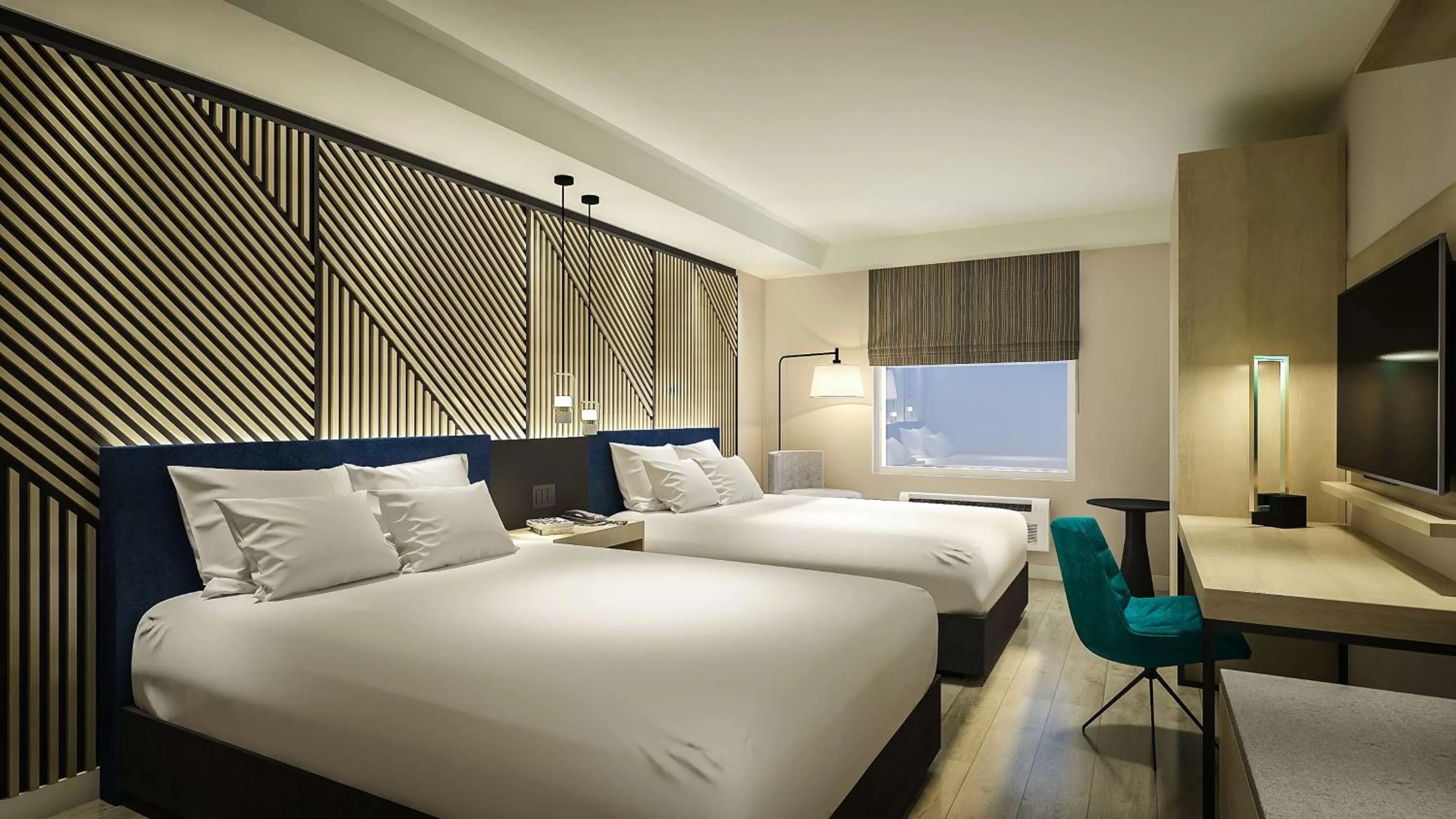 Queen Room with Two Queen Beds and Tub - Mobility Access in Bloom Mississauga, Tapestry Collection By Hilton