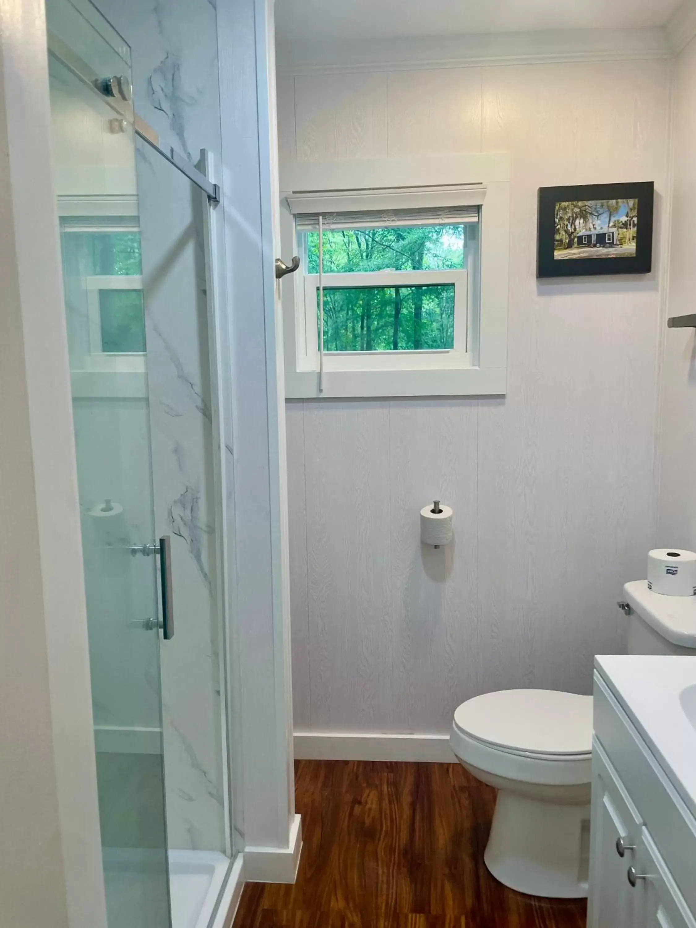 Shower, Bathroom in Camptel Poconos Lodging