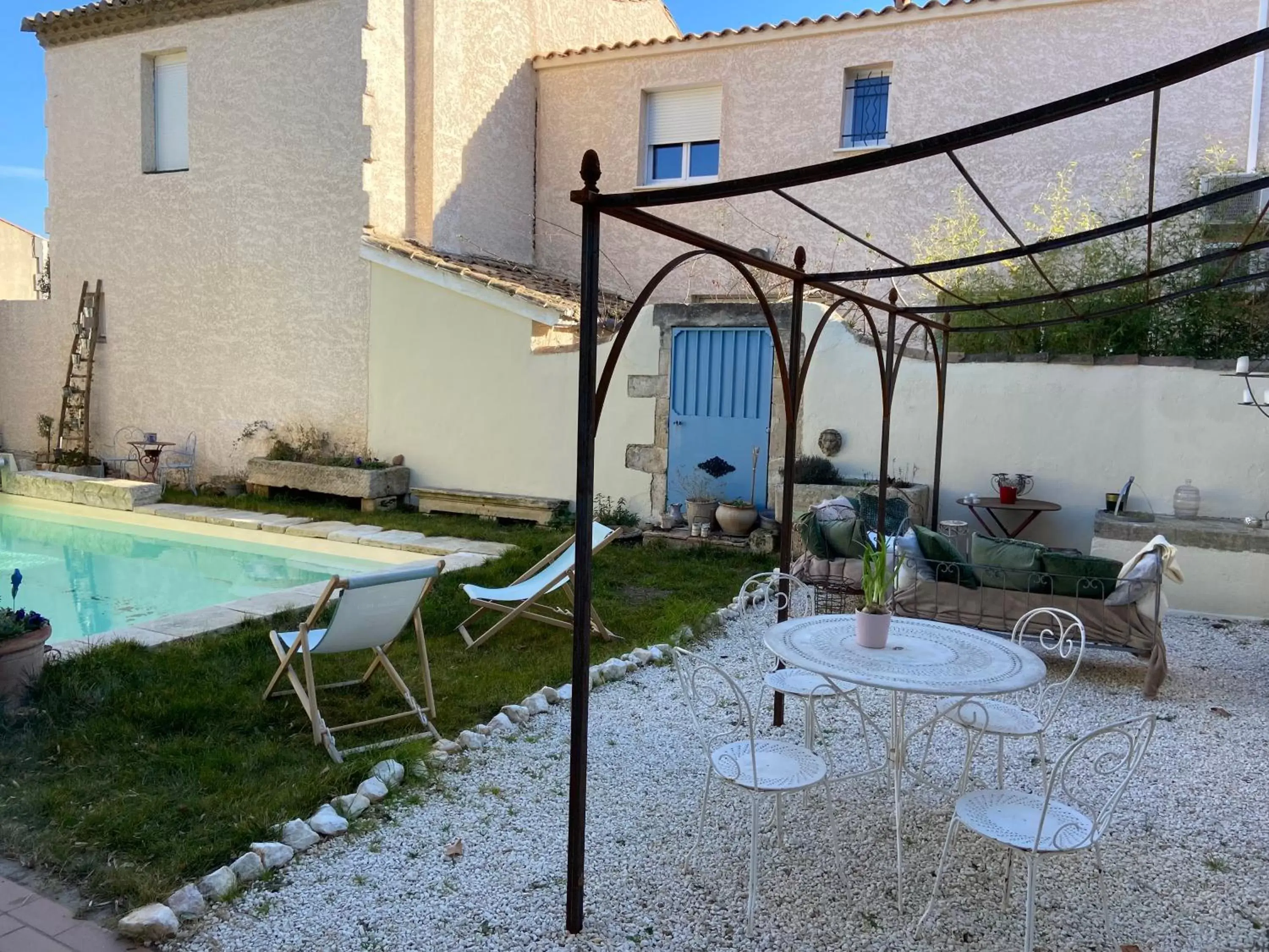 Patio, Swimming Pool in Maison 1823 - Suites de charme à Garons