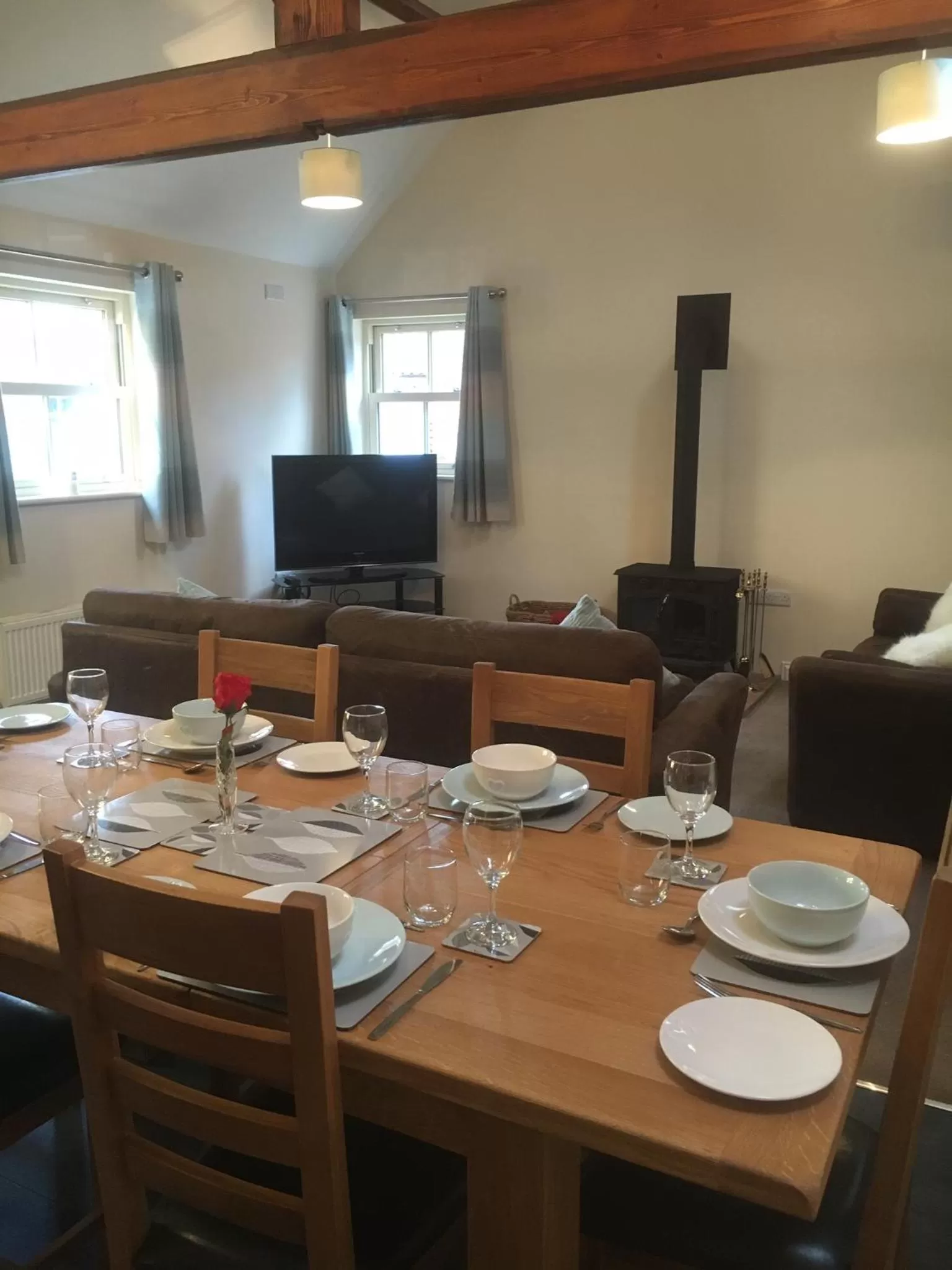 Dining area in Newsham Grange Farm