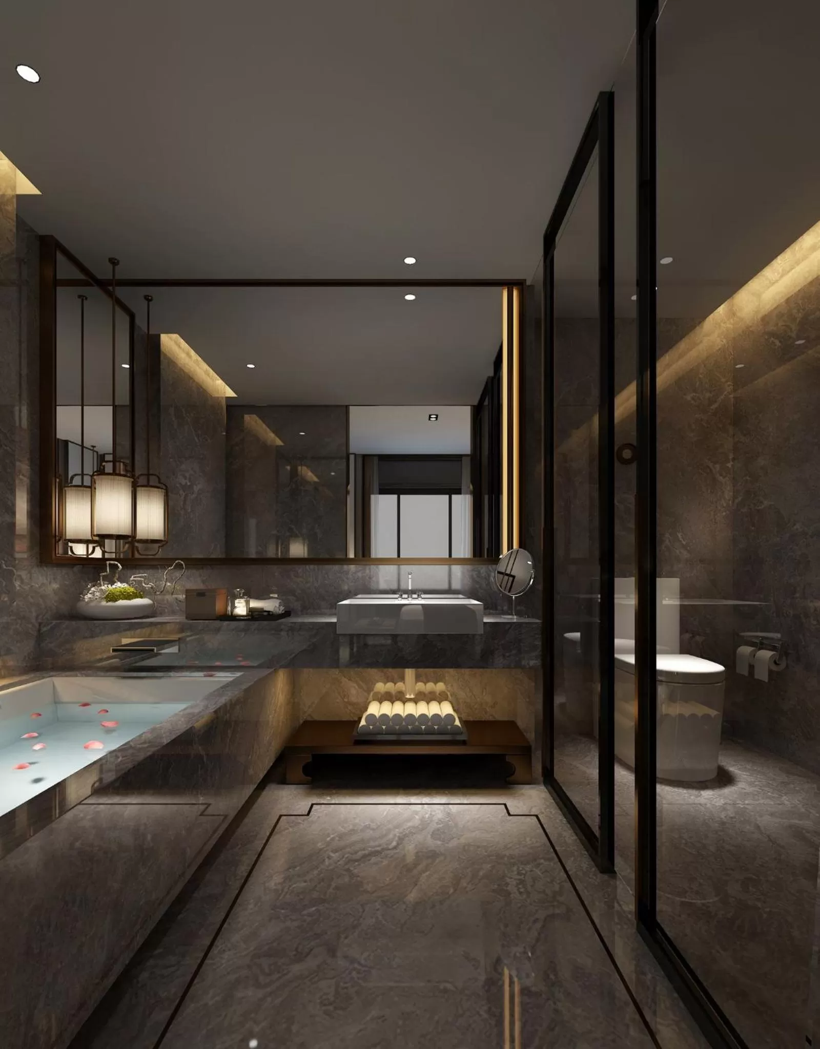 Bathroom in HUALUXE Xi'an Tanghua by IHG