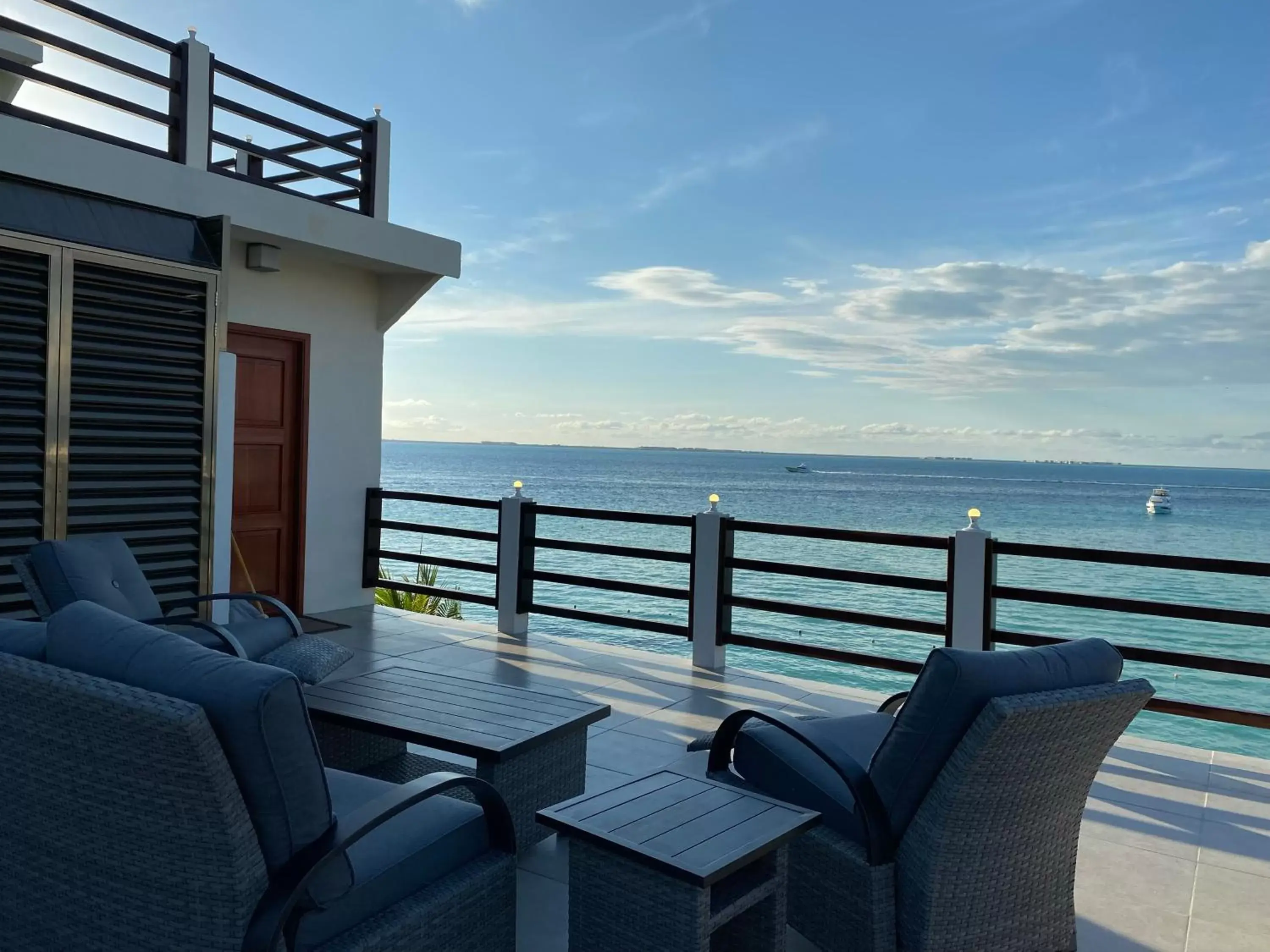 Patio, Balcony/Terrace in Cuxos Hotel Beachfront