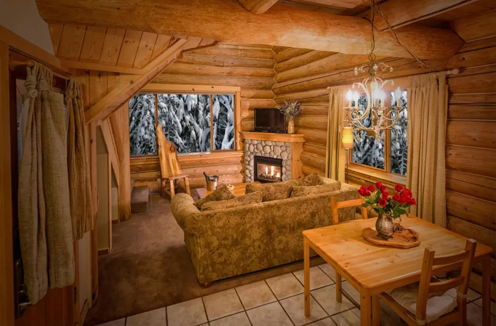 Seating Area in LOGE Alta Crystal Resort at Mt Rainier