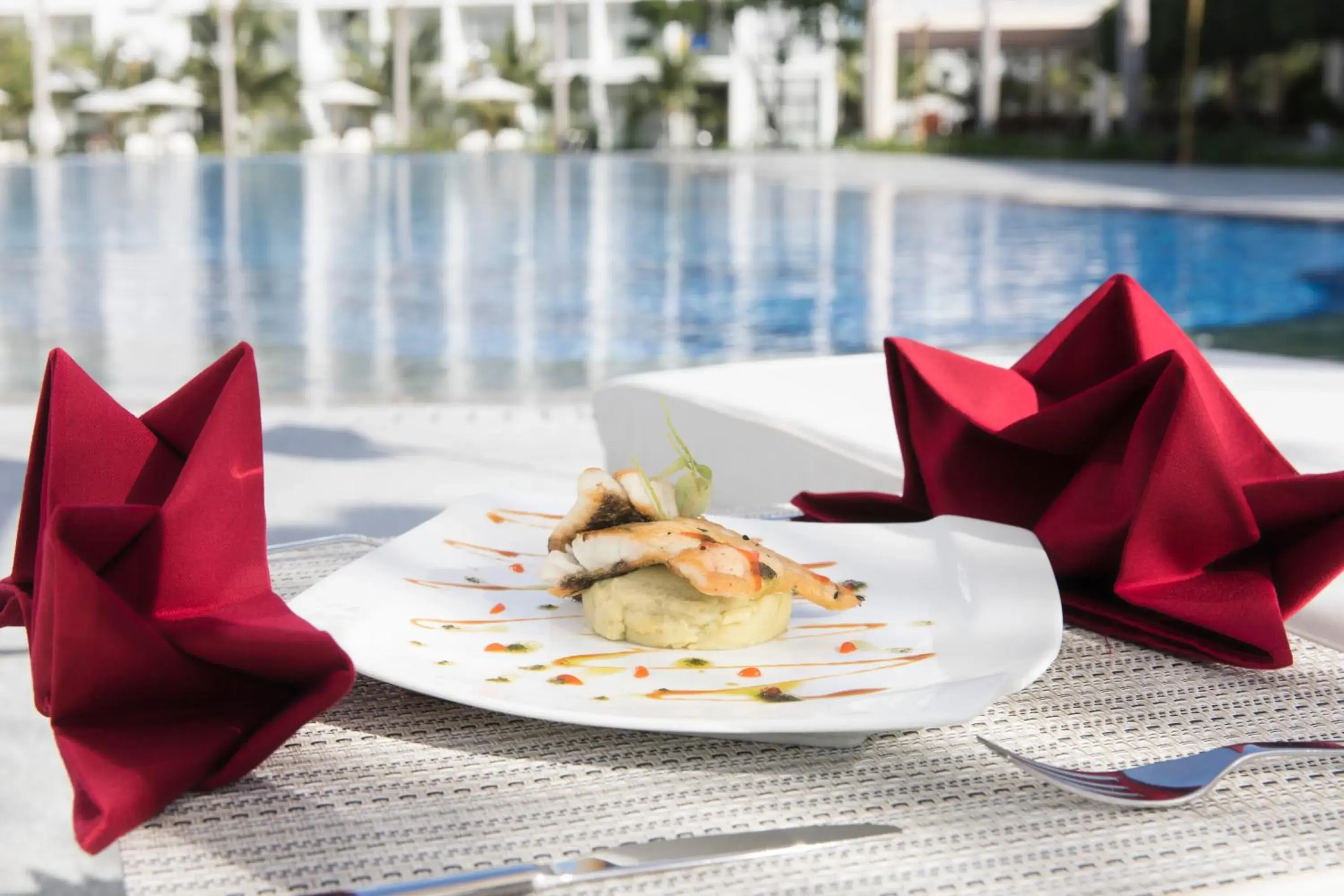 Food close-up, Swimming Pool in Diamond Bay Condotel Resort Nha Trang