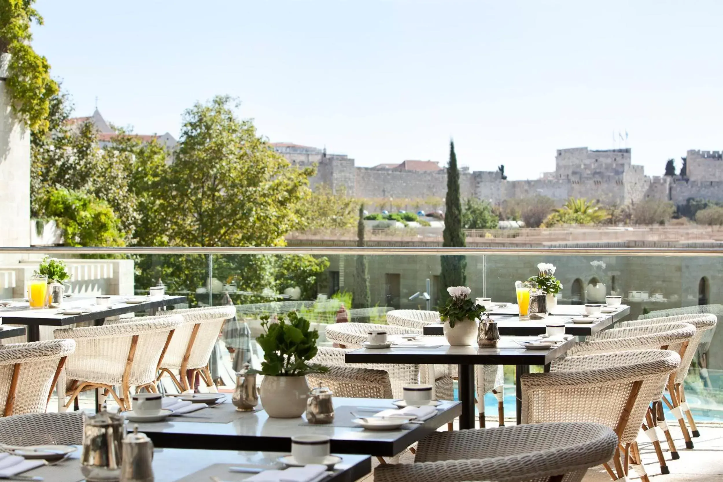 Balcony/Terrace, Restaurant/Places to Eat in The David Citadel Jerusalem