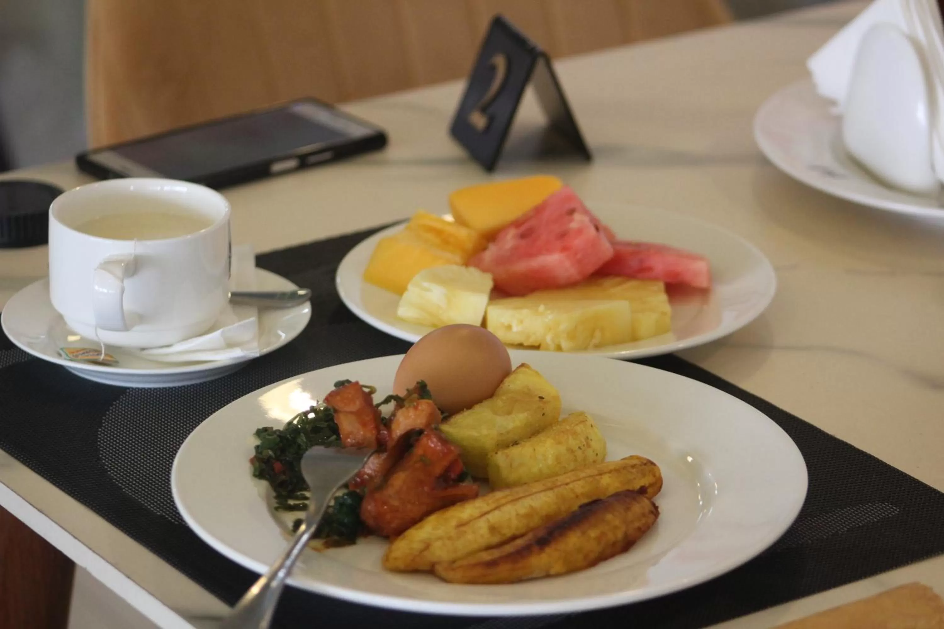 Continental breakfast in Hotel Horizon Entebbe