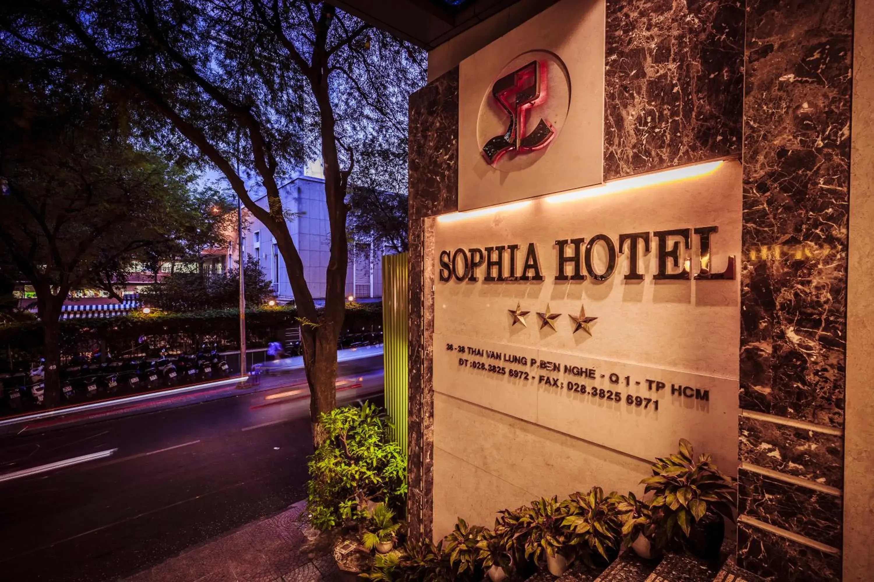 Facade/entrance in Sophia Hotel