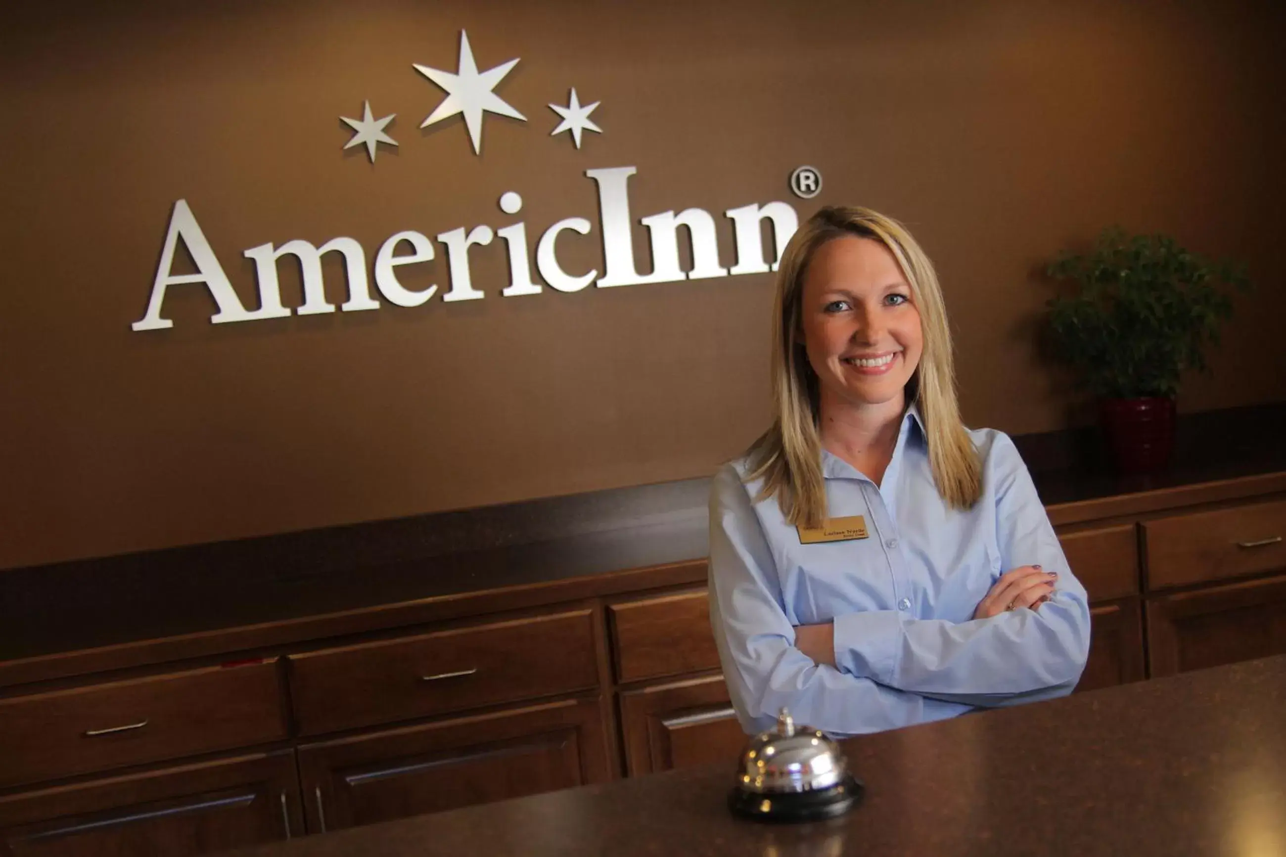 Lobby or reception in AmericInn by Wyndham Grand Rapids