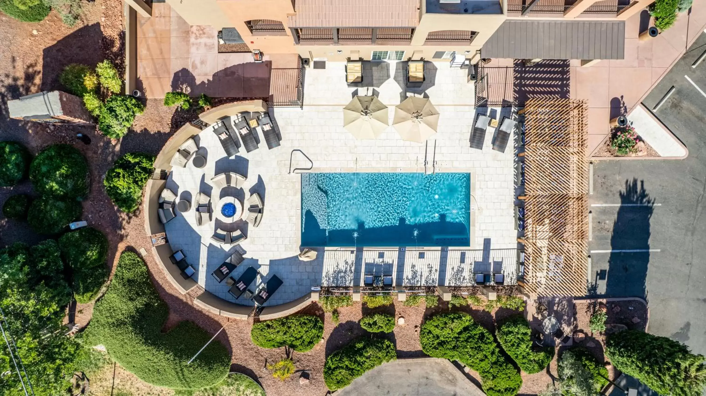 Swimming pool, Bird's-eye View in Arroyo Pinion Hotel, Ascend Hotel Collection