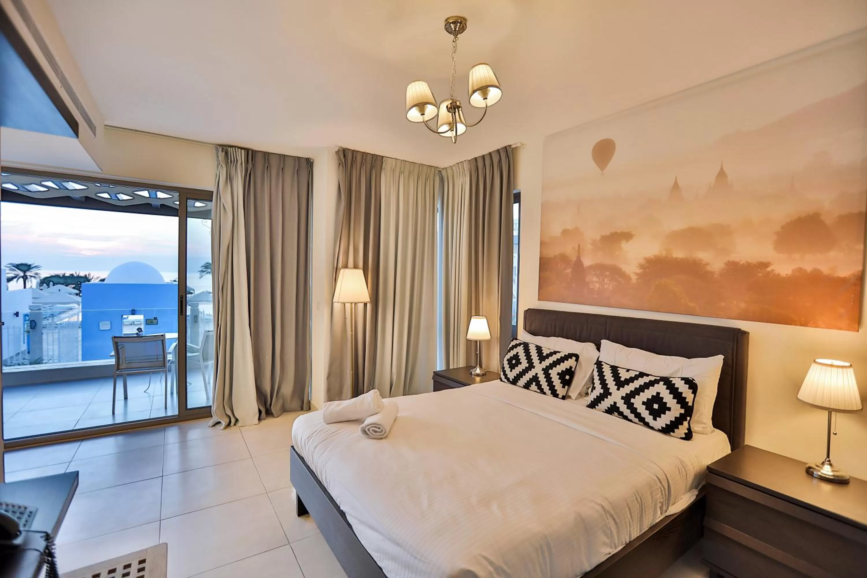 Balcony/Terrace, Bed in Tala Bay Residence - Families Only