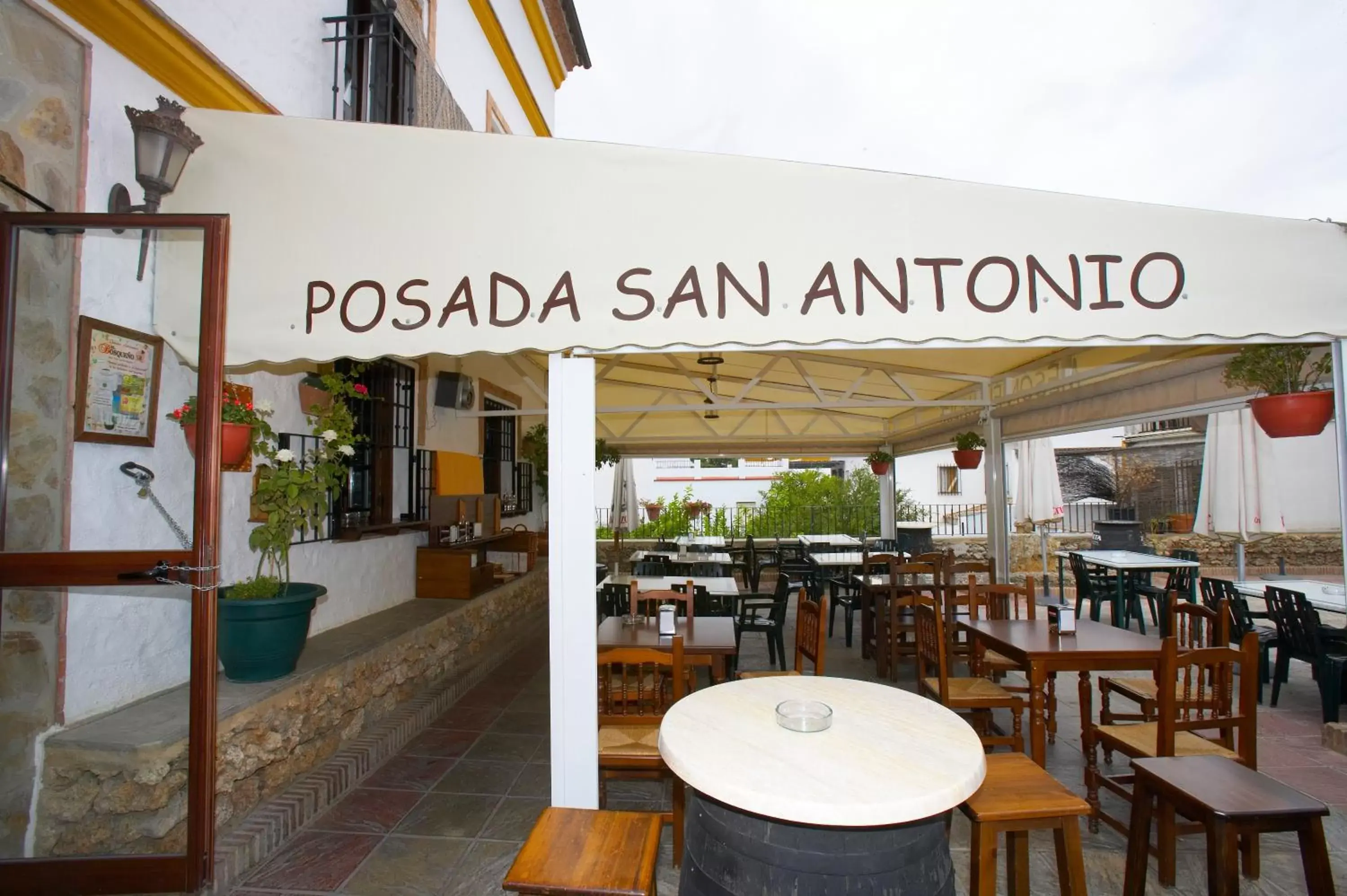 Patio, Restaurant/Places to Eat in Hotel Posada San Antonio