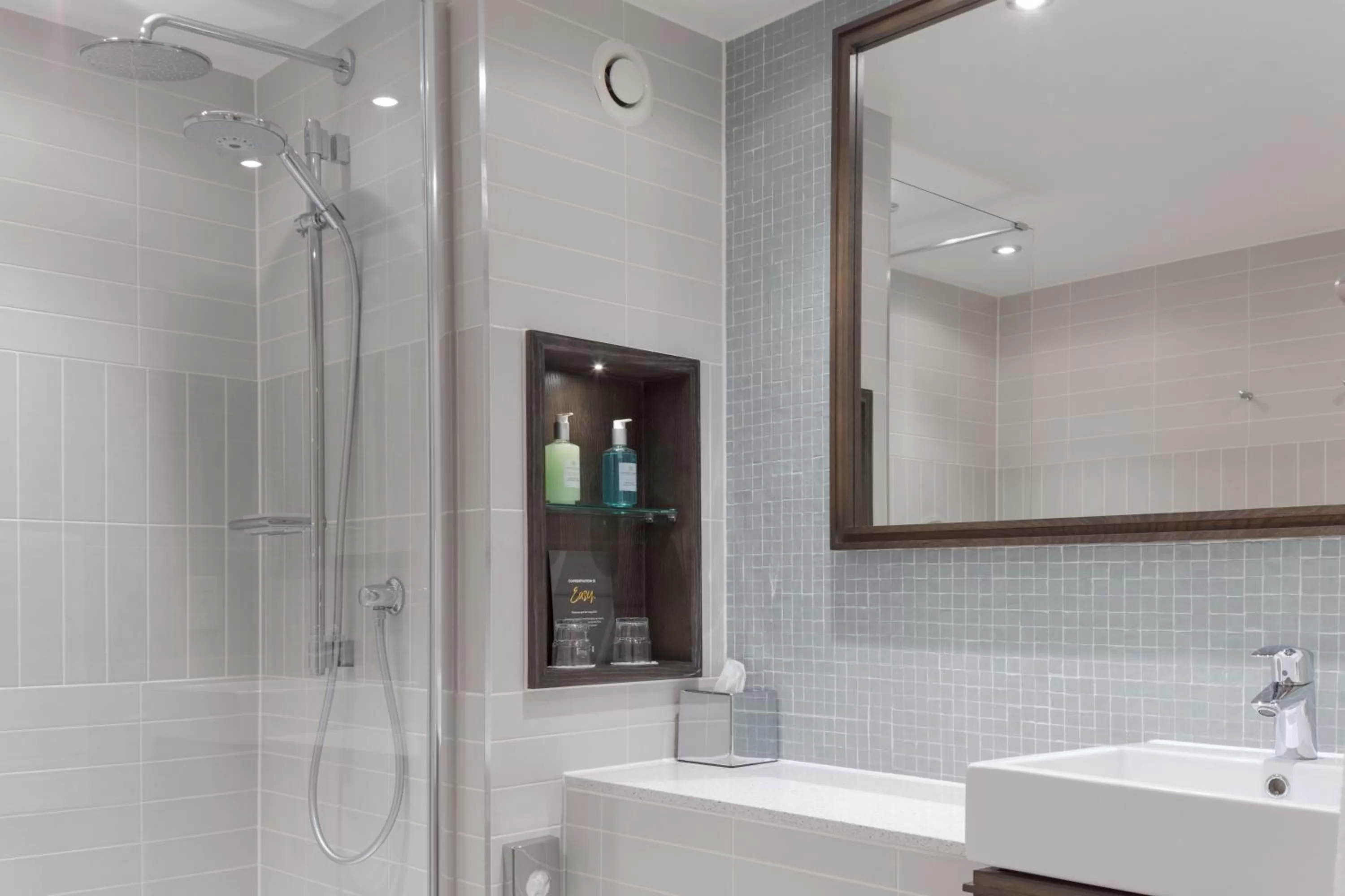Shower in Staybridge Suites London Heathrow - Bath Road, an IHG Aparthotel