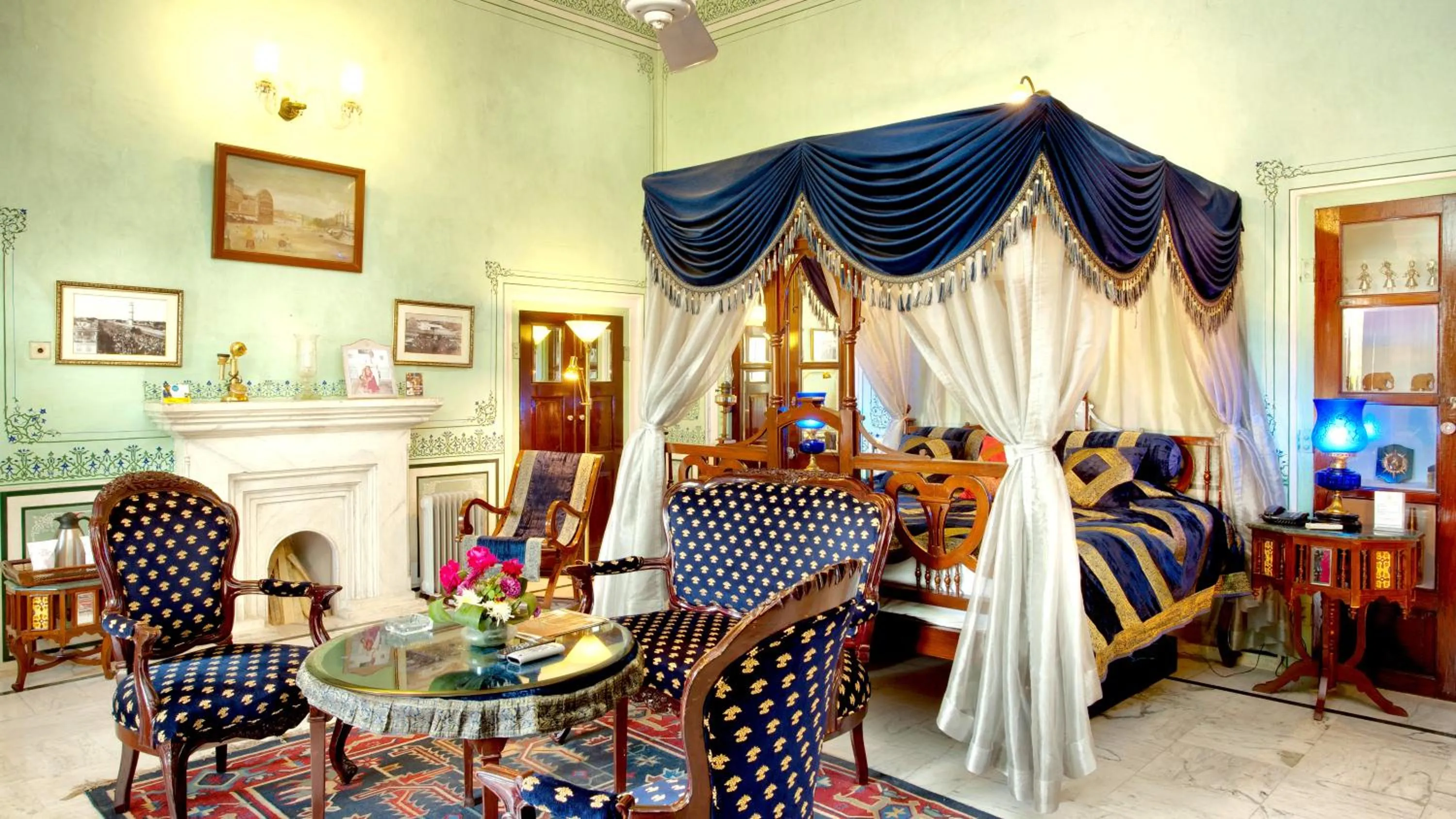 Bed in Hari Mahal Palace by Pachar Group