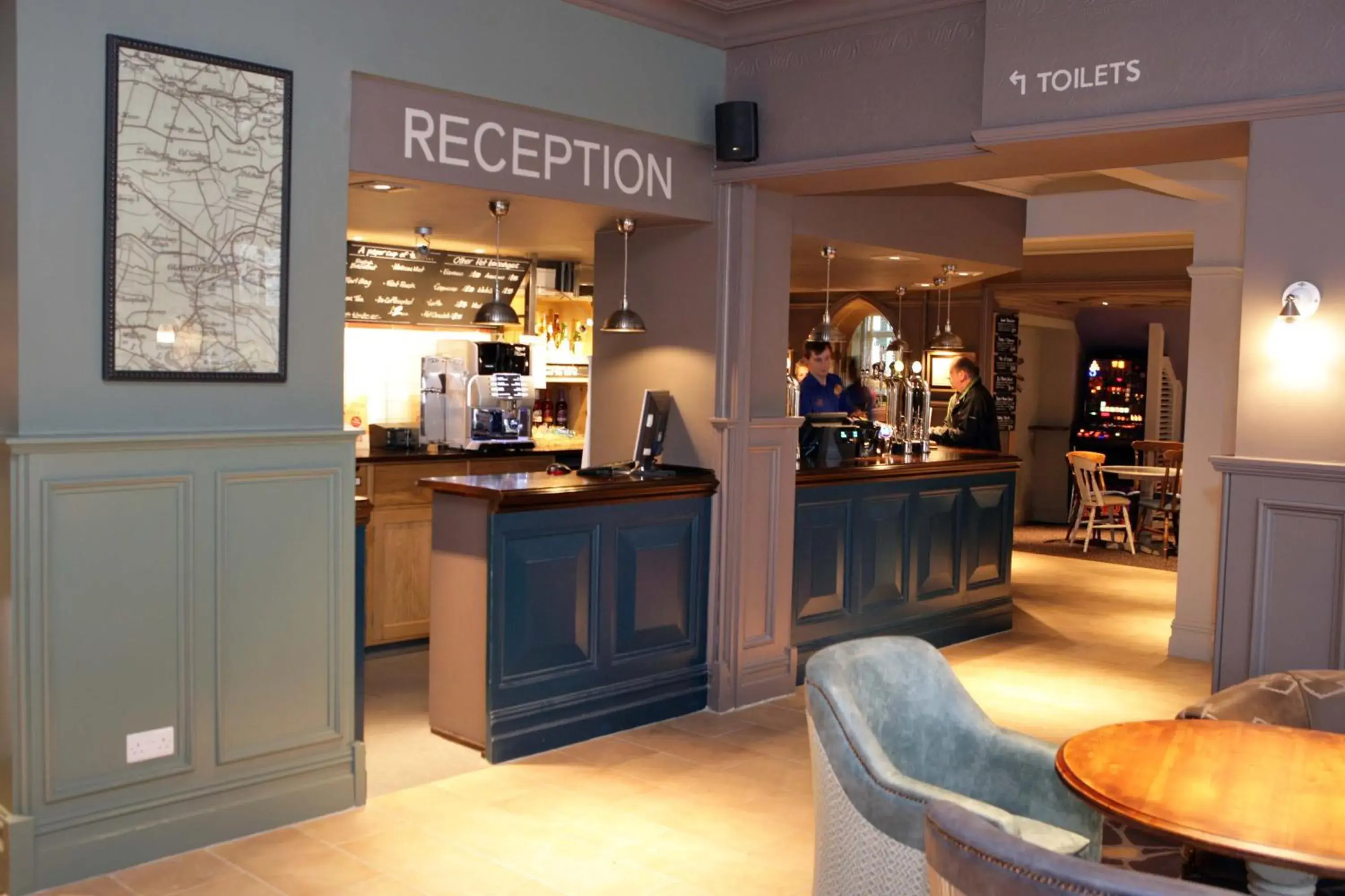 Lobby or reception in Bear Inn, Somerset by Marston's Inns