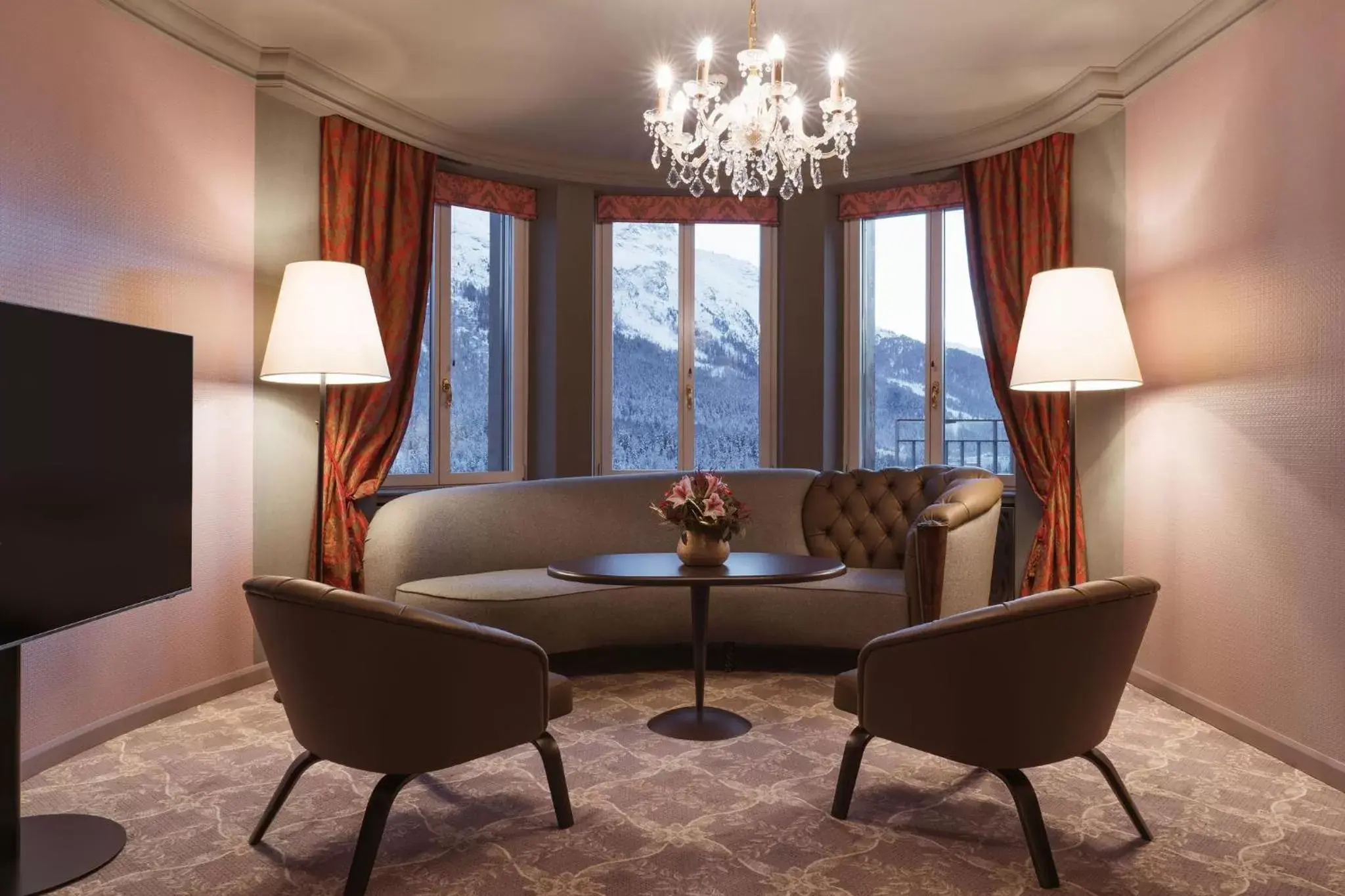 Living room, Seating Area in Carlton Hotel St Moritz - The Leading Hotels of the World