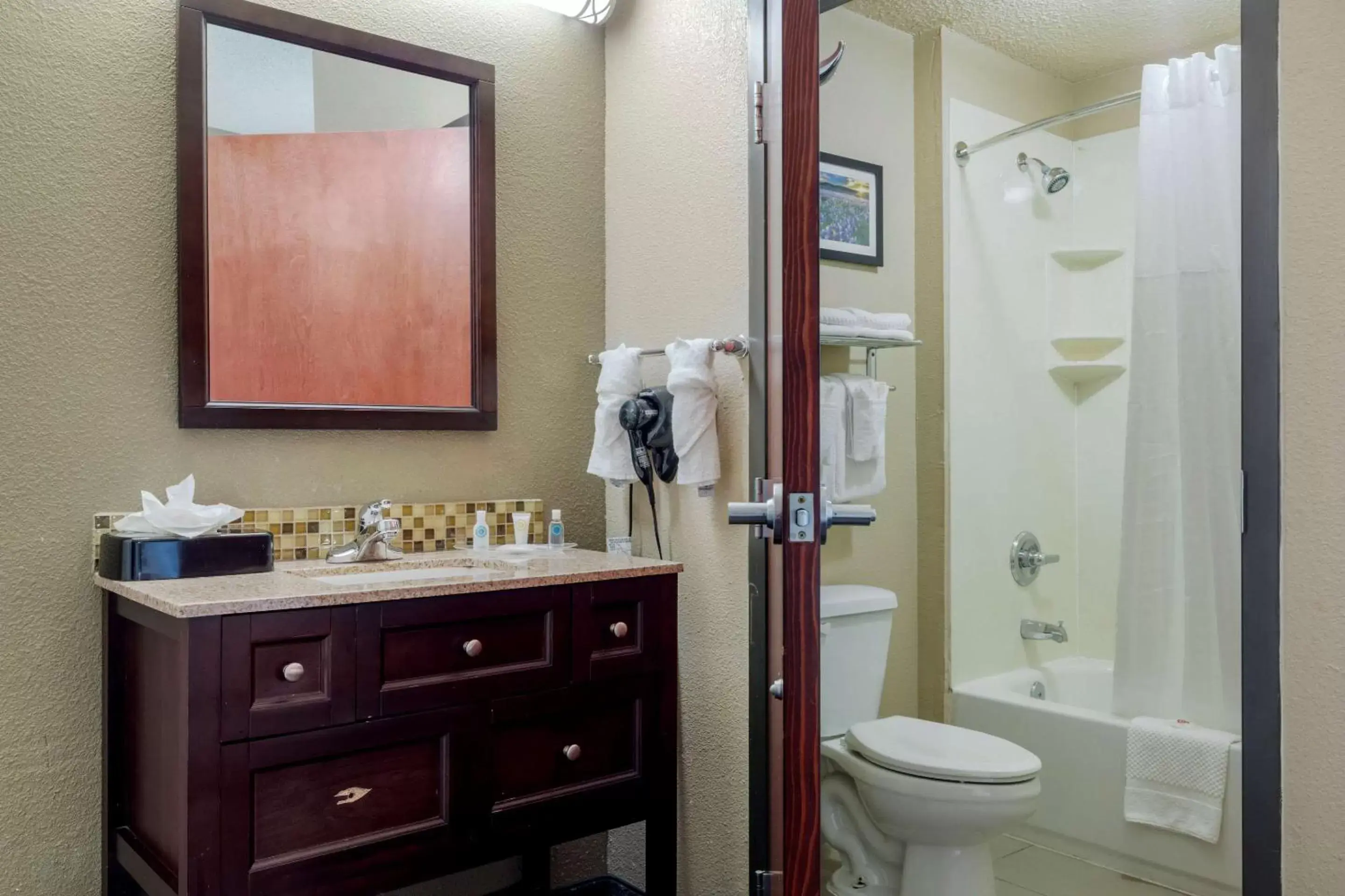 Bedroom, Bathroom in Comfort Suites Waco North - Near University Area
