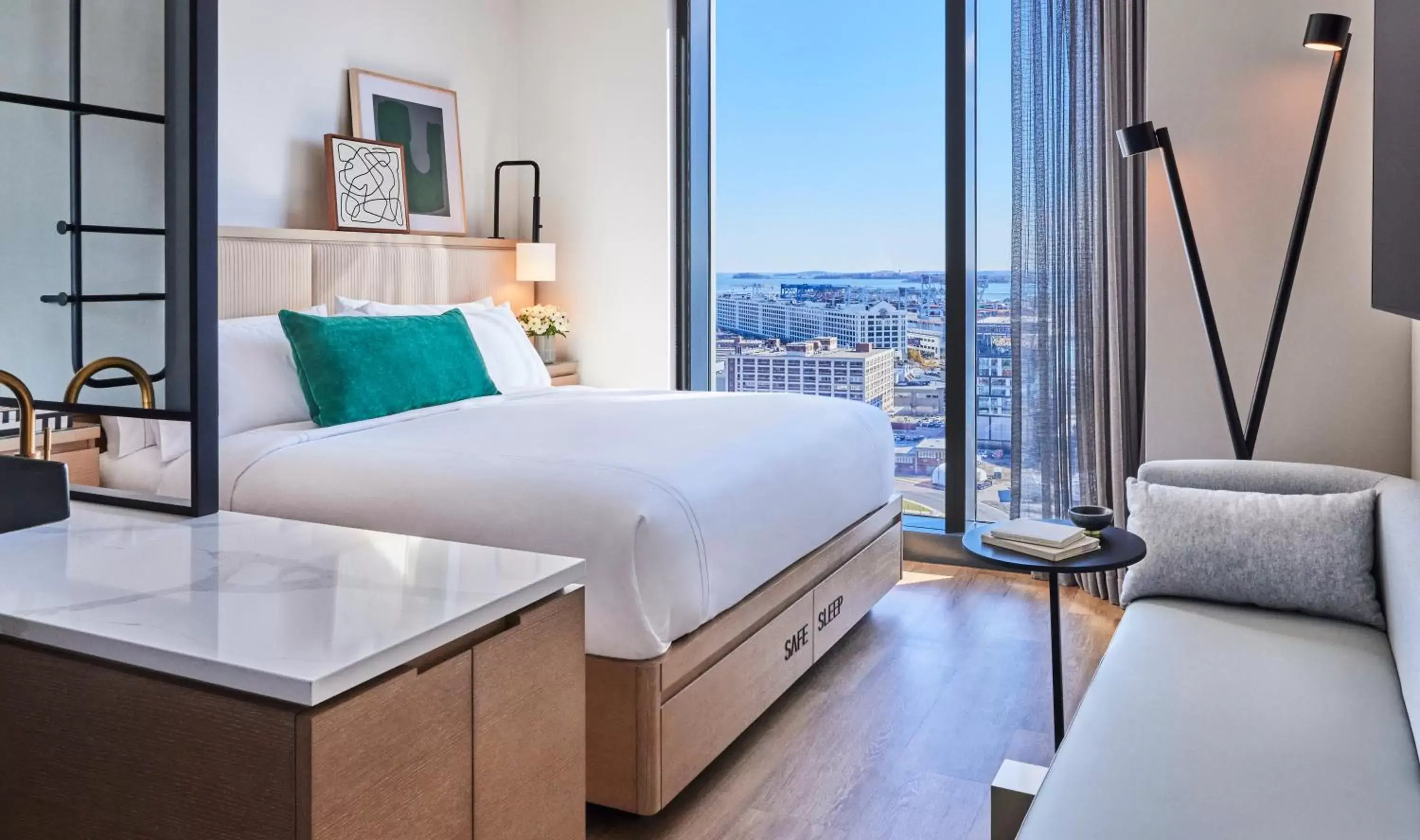 Accessible Artist Tower Studio Room with Roll in Shower 1 King Bed in Omni Boston Hotel at the Seaport Accessible Artist Tower Studio Room with Roll in Shower 1 King Bed in Omni Boston Hotel at the Seaport