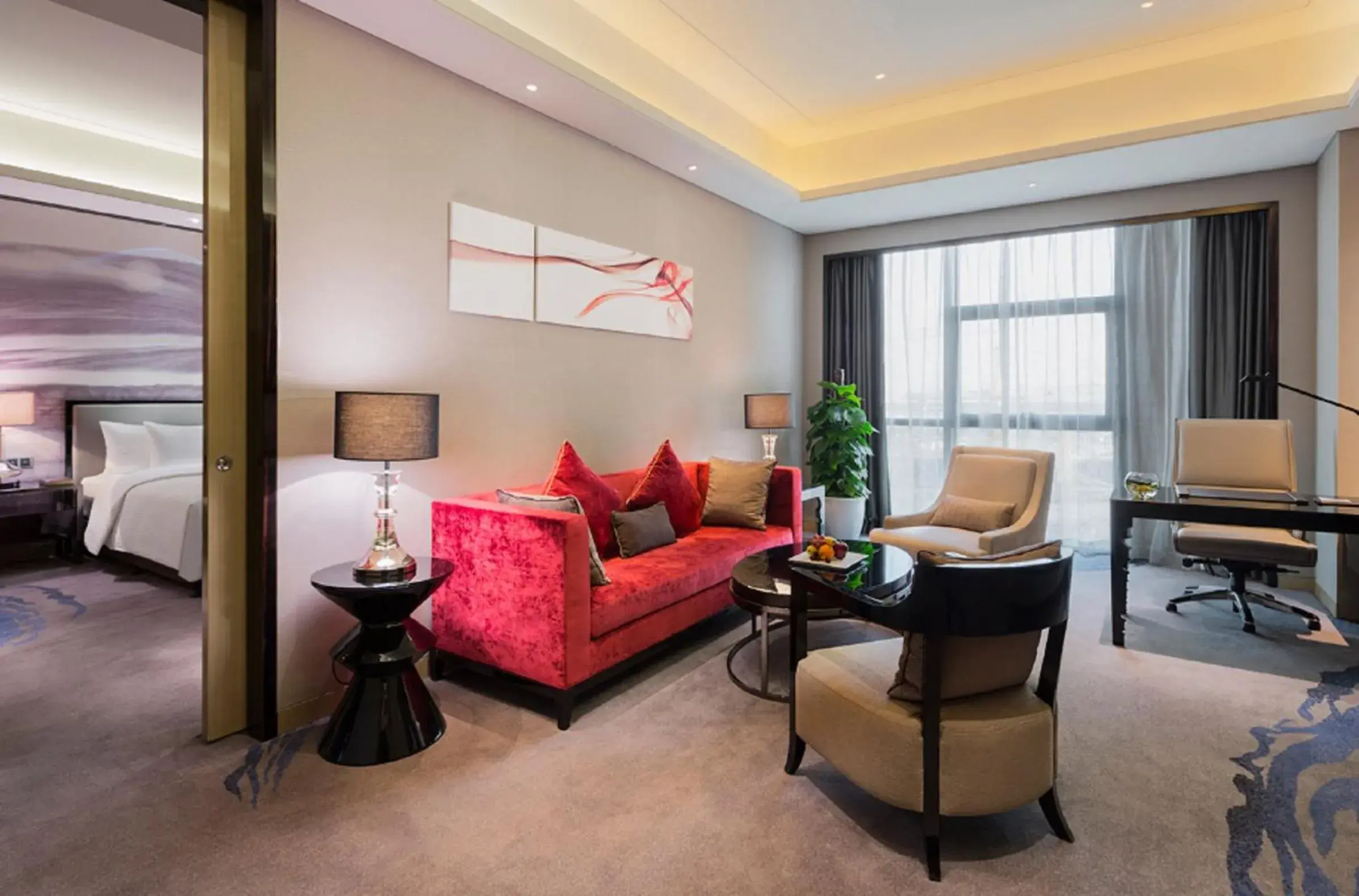 Living room, Seating Area in Wanda Realm Wuhan