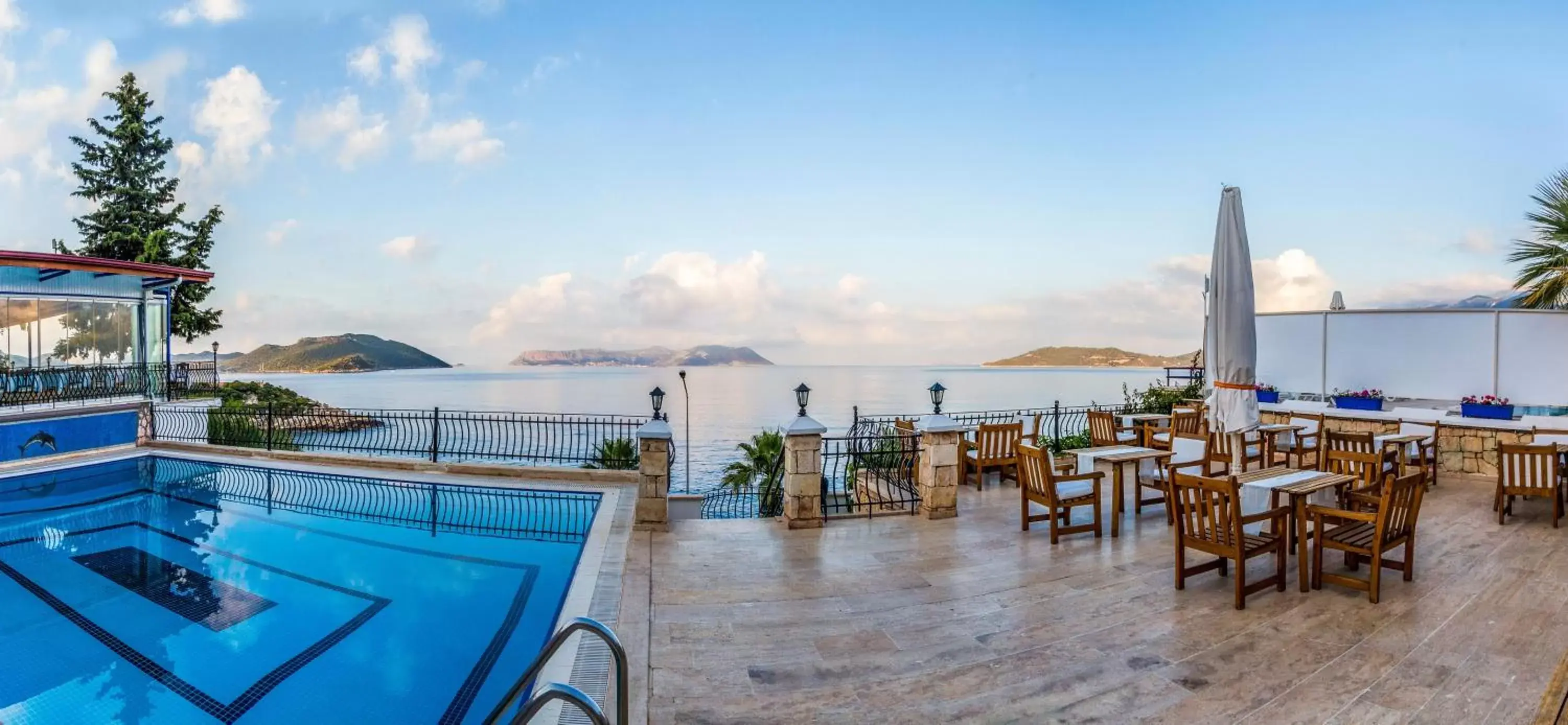 Balcony/Terrace, Pool View in Aqua Princess Hotel