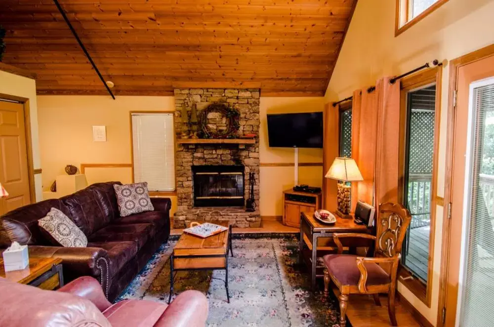 Living room, Seating Area in Asheville Cabins of Willow Winds