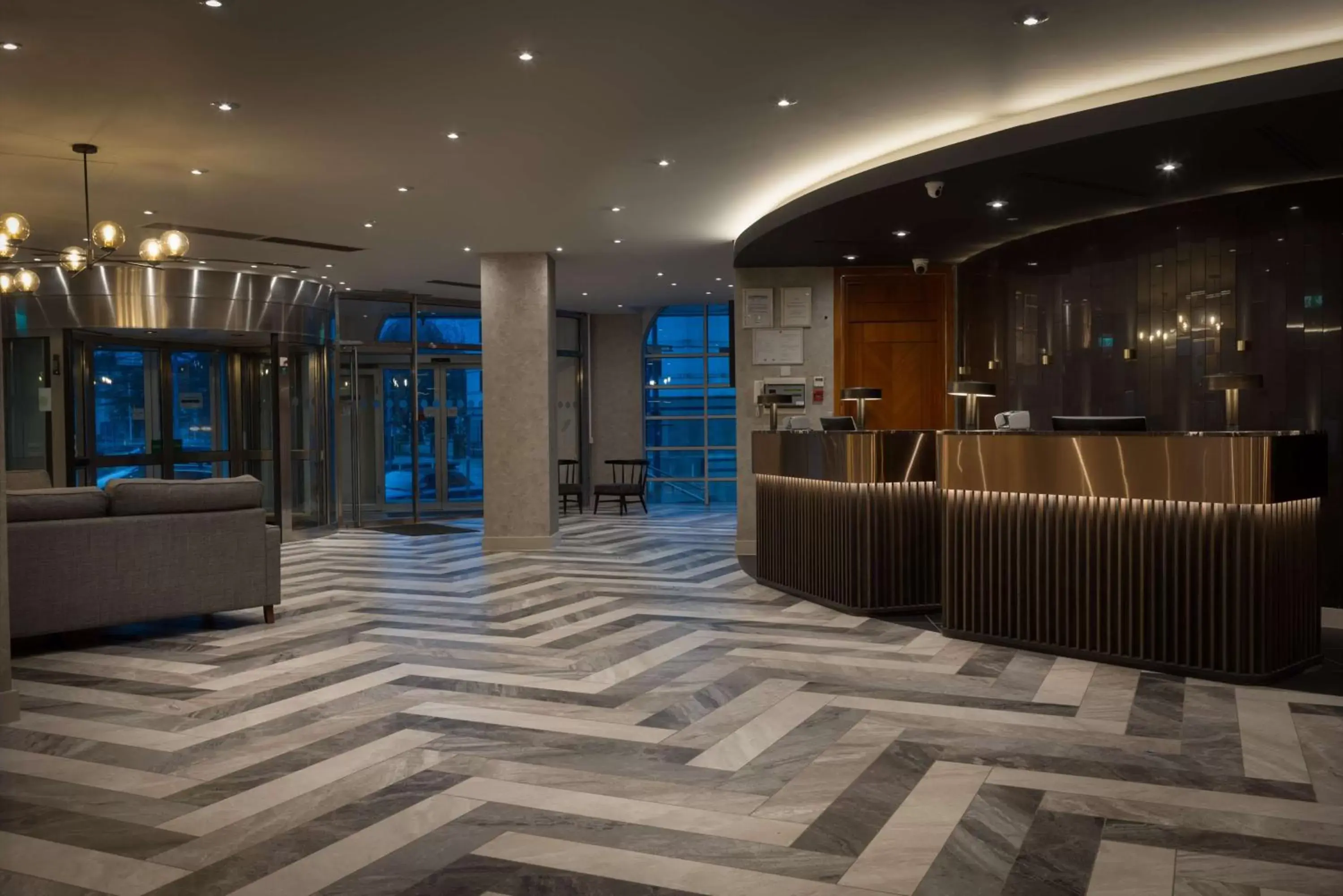 Lobby or reception in Hilton Cardiff Lobby or reception in Hilton Cardiff
