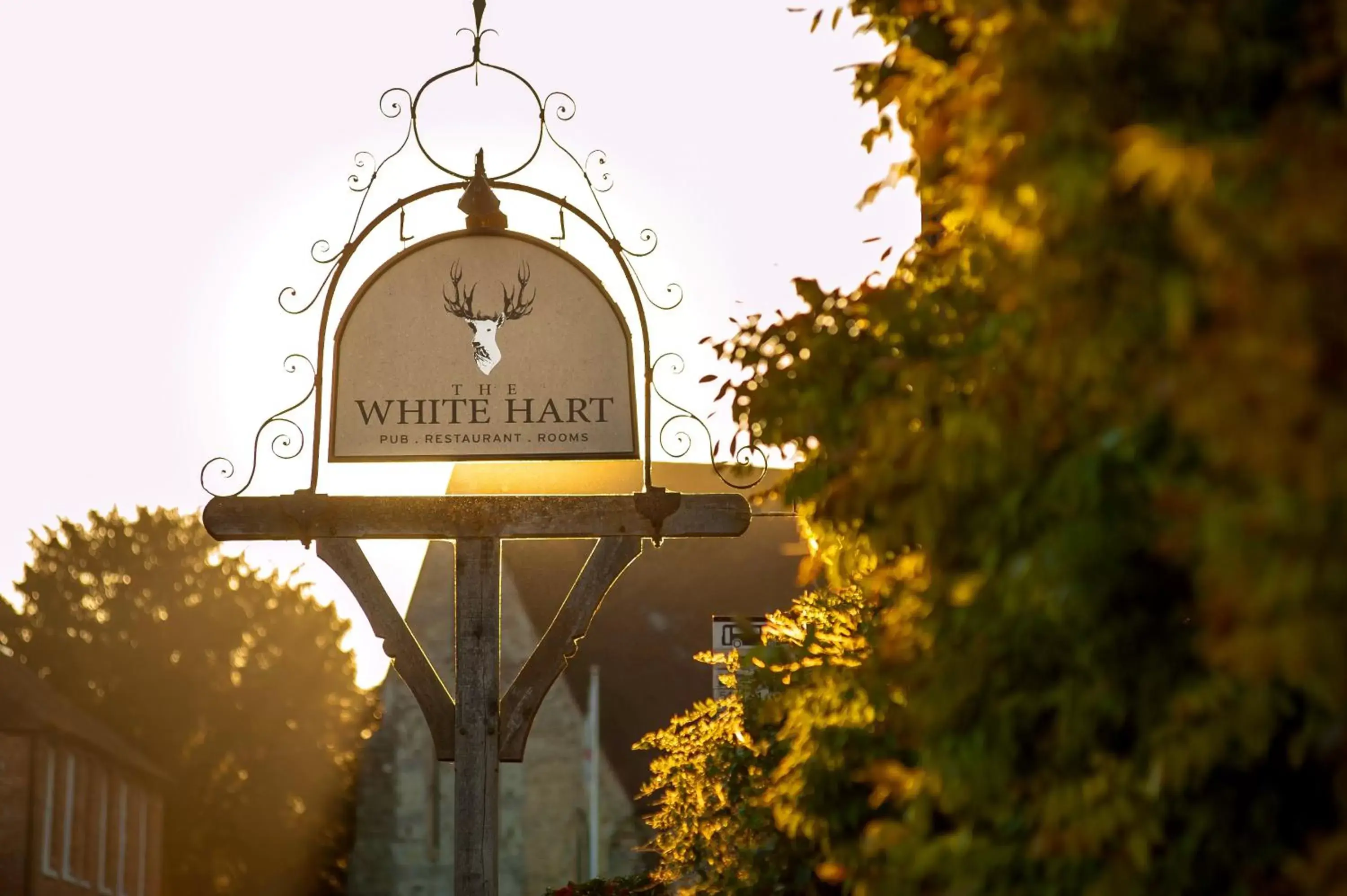 Facade/entrance, Property Logo/Sign in The White Hart, South Harting