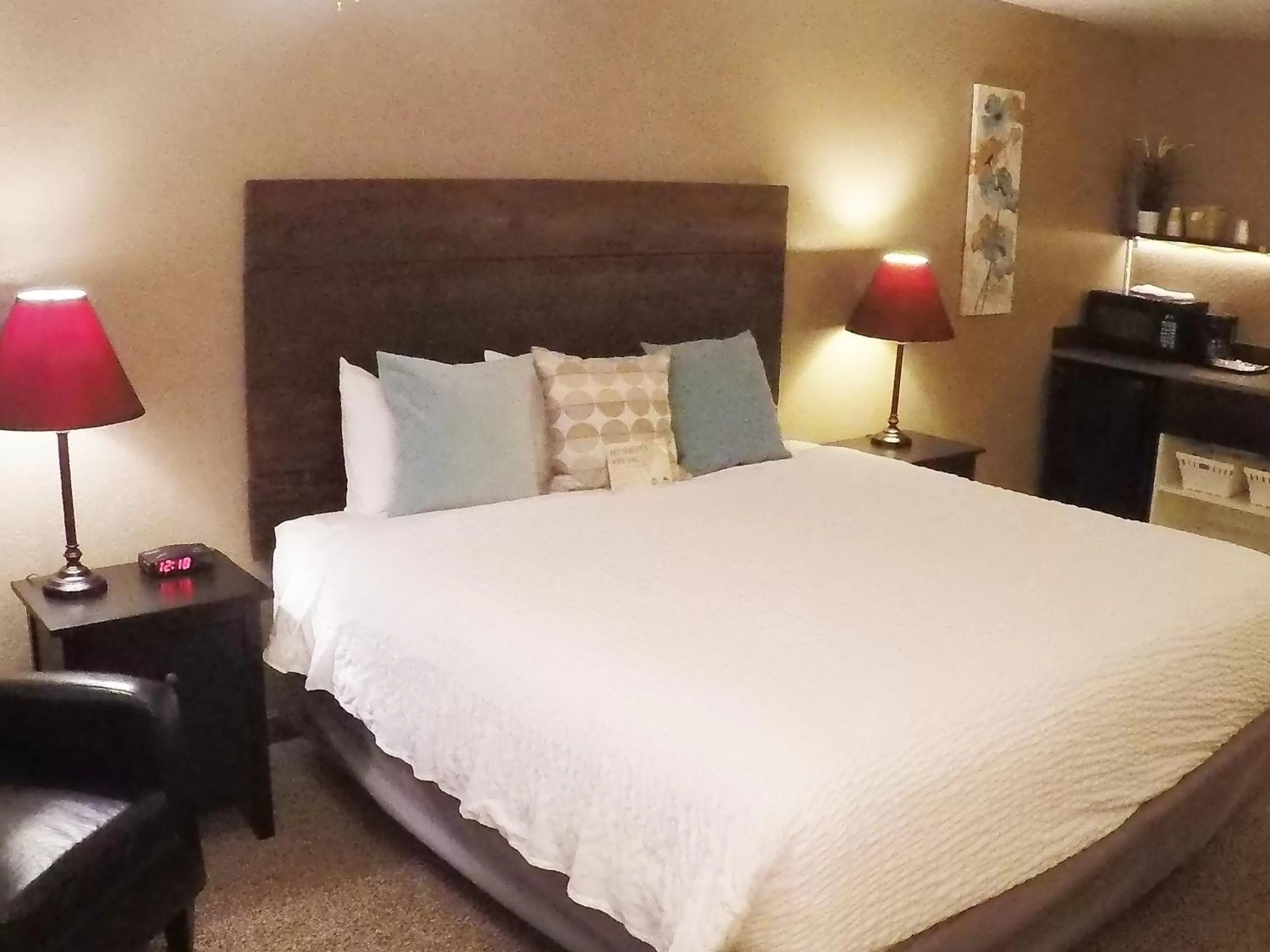 Seating area, Bed in Mountain View Lodge