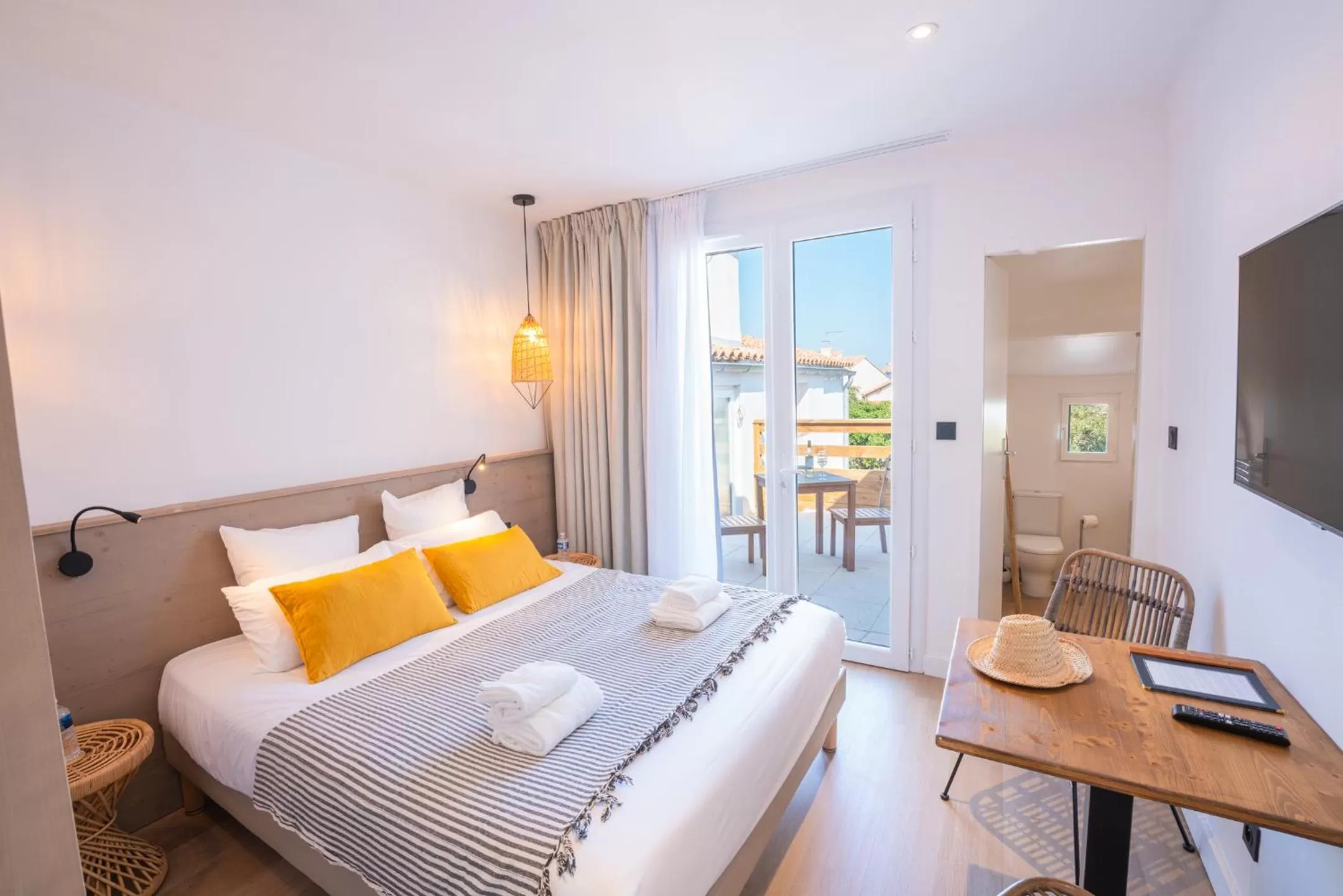 Bed in Hôtel Casa Marina