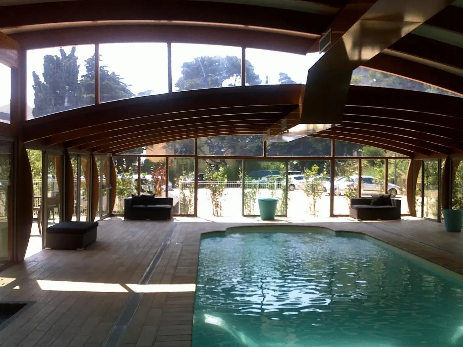 Balcony/Terrace, Swimming Pool in Hotel SPA Plage St Jean