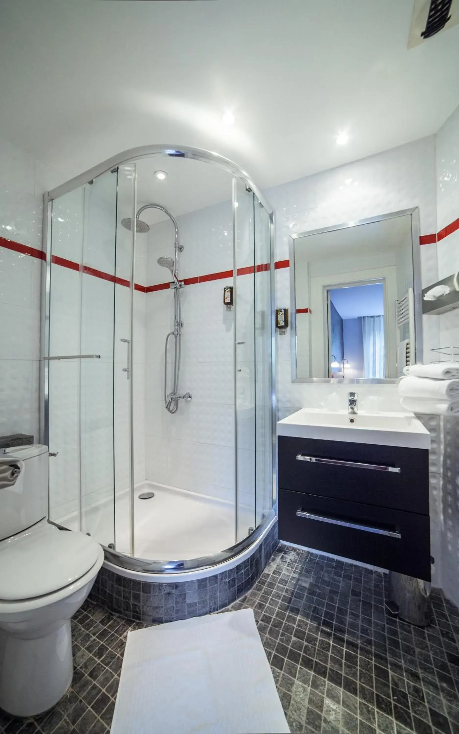 Shower, Bathroom in Hôtel Le Beau Rivage