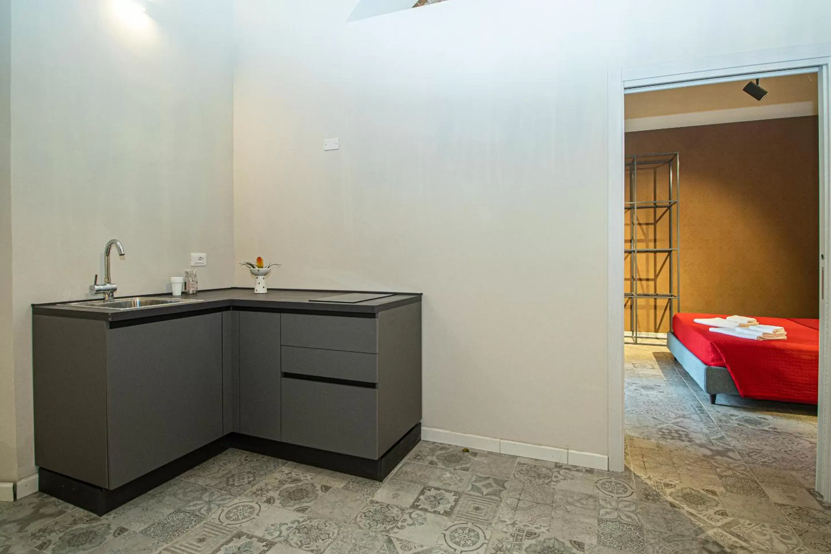 Kitchen or kitchenette, Bathroom in suebi rooms