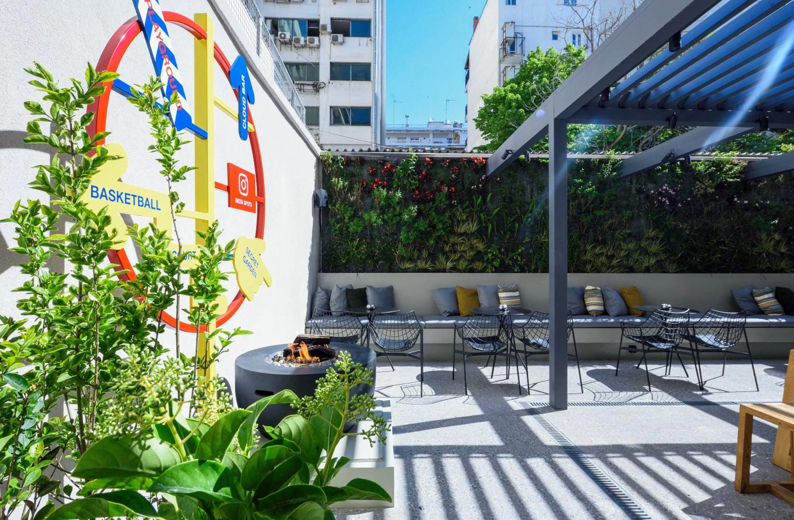 Inner courtyard view in ONOMA Hotel