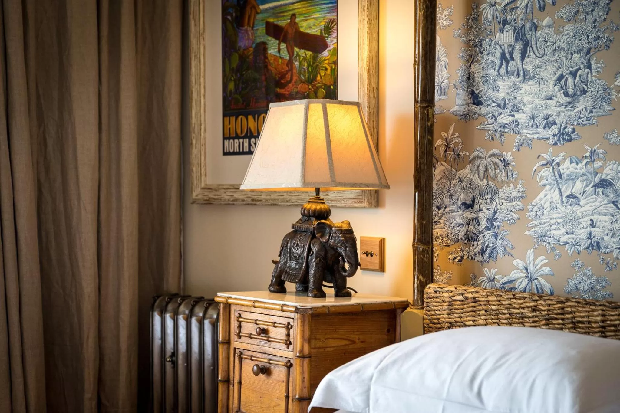 Decorative detail, Bed in Tolcarne Beach Colonial Restaurant and Rooms