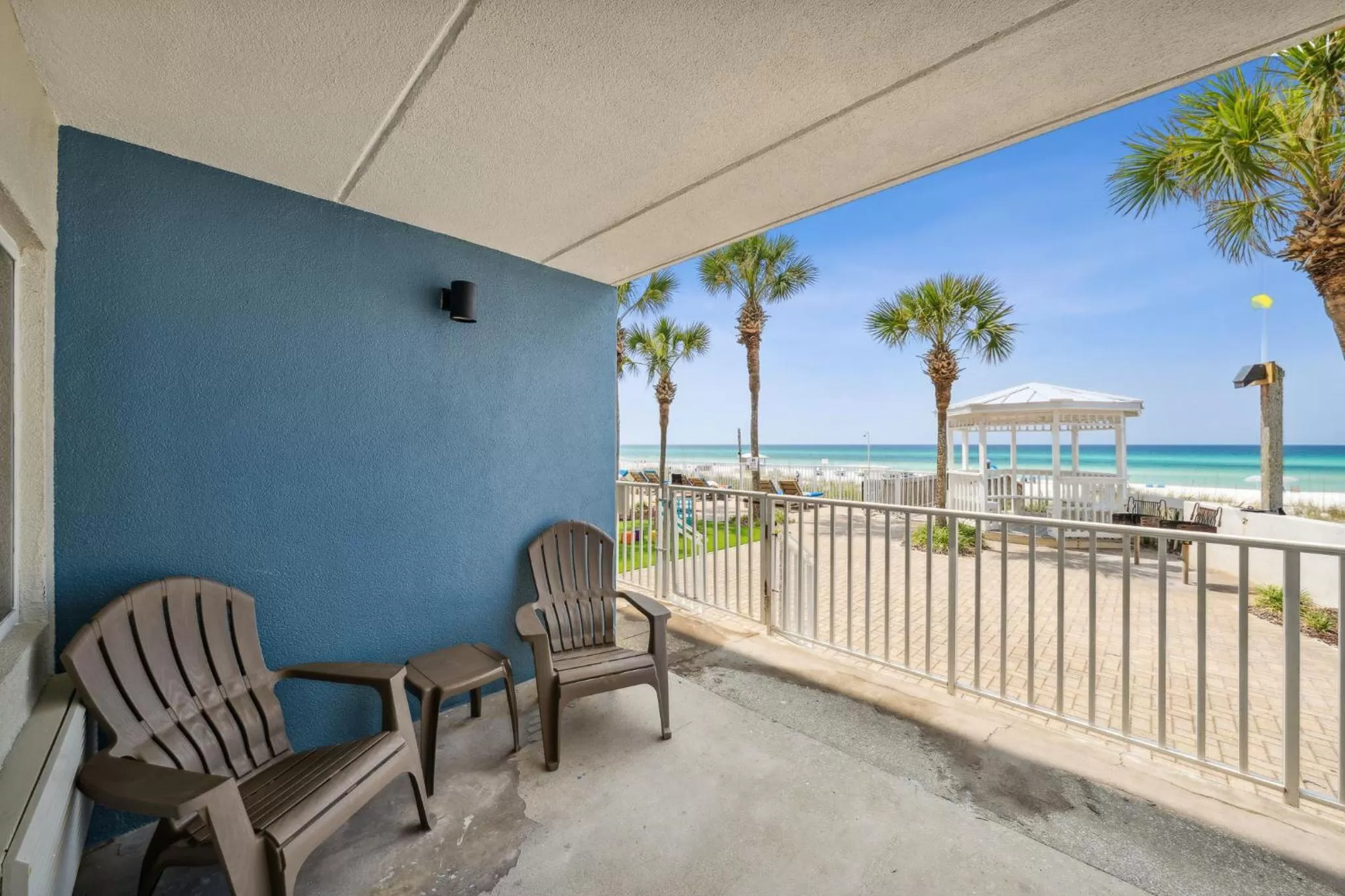 Patio in Sugar Sands Beachfront Hotel, a By The Sea Resort