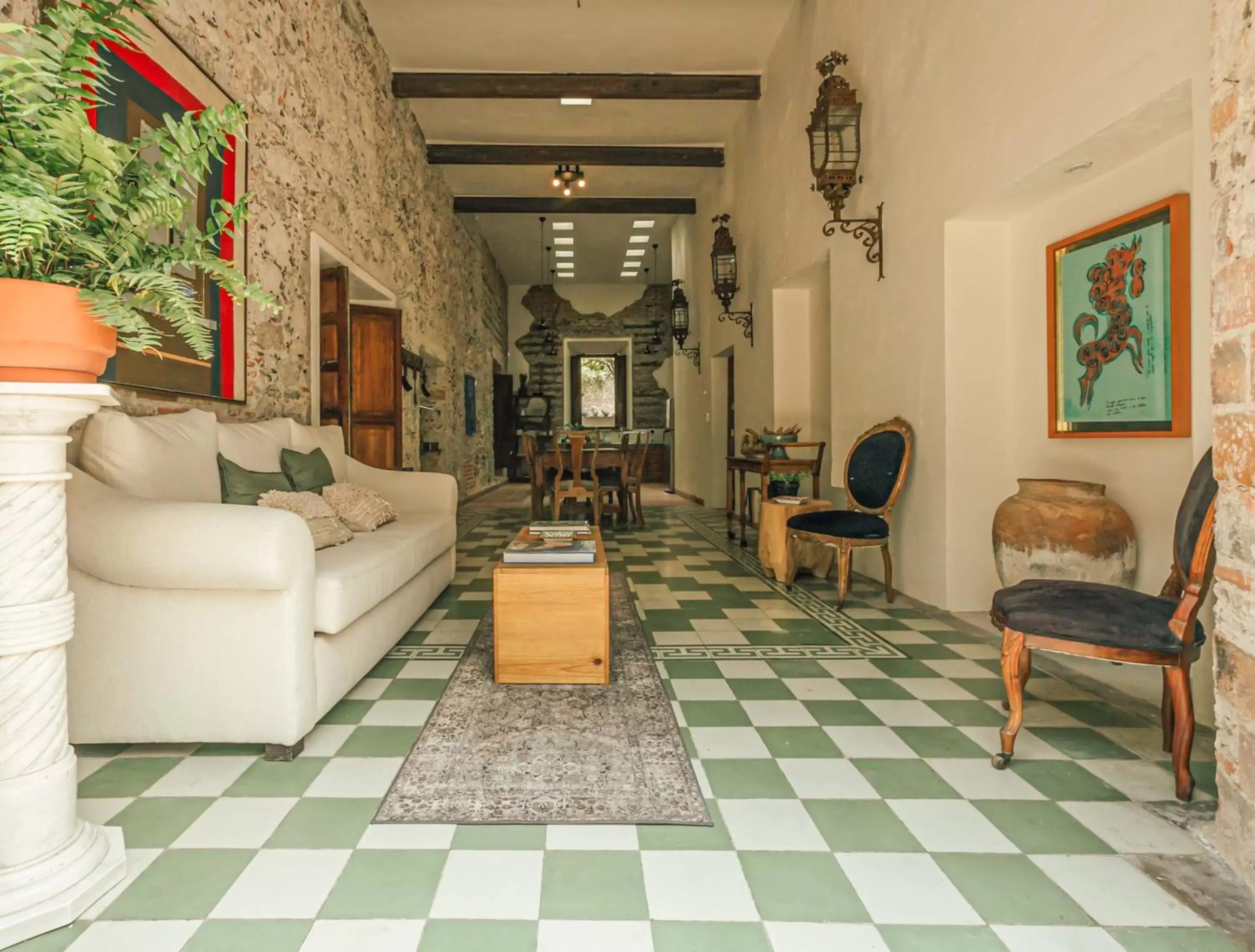 Living room, Seating Area in Orchid House San Miguel de Allende