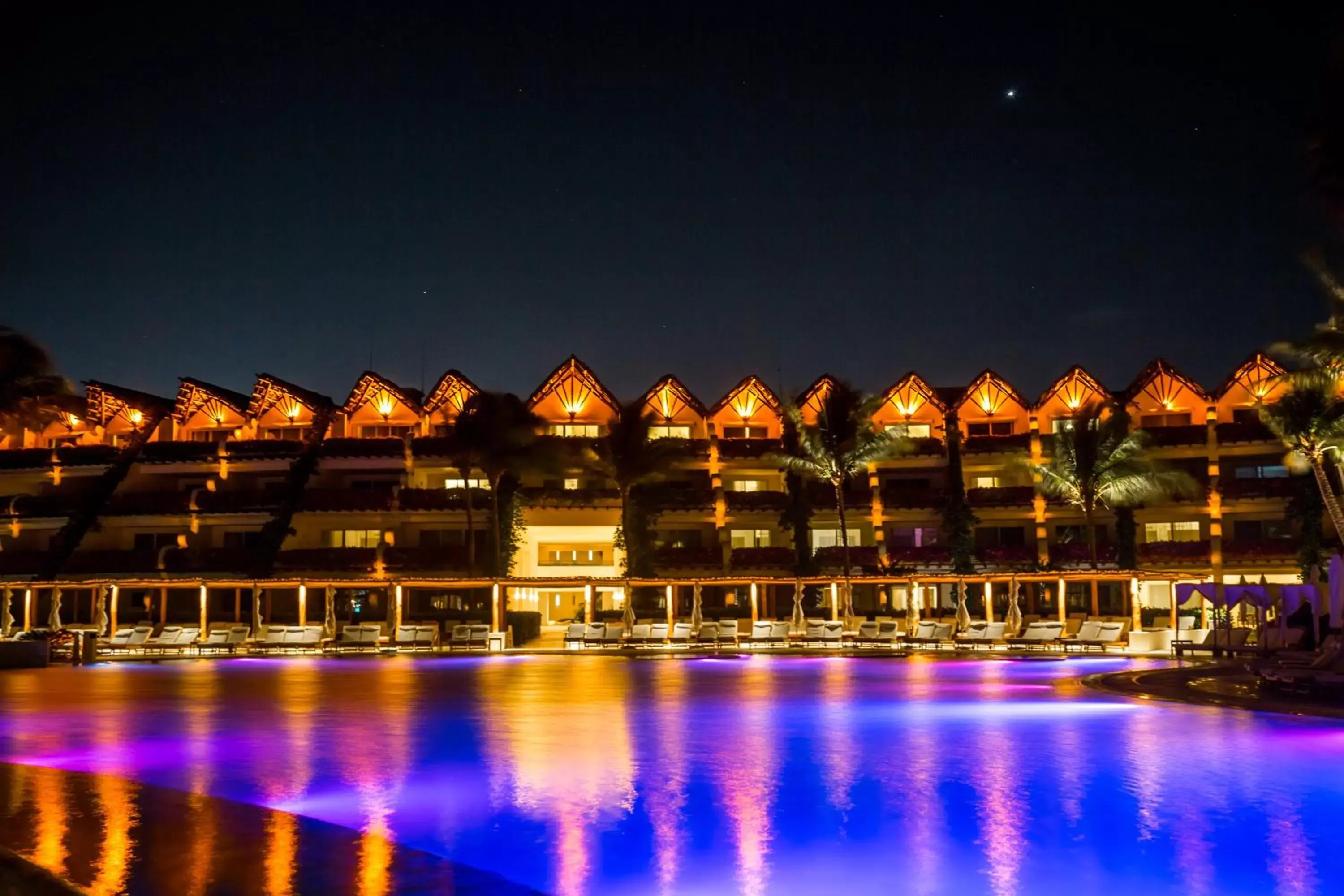 Night, Swimming Pool in Grand Velas Riviera Maya - All Inclusive