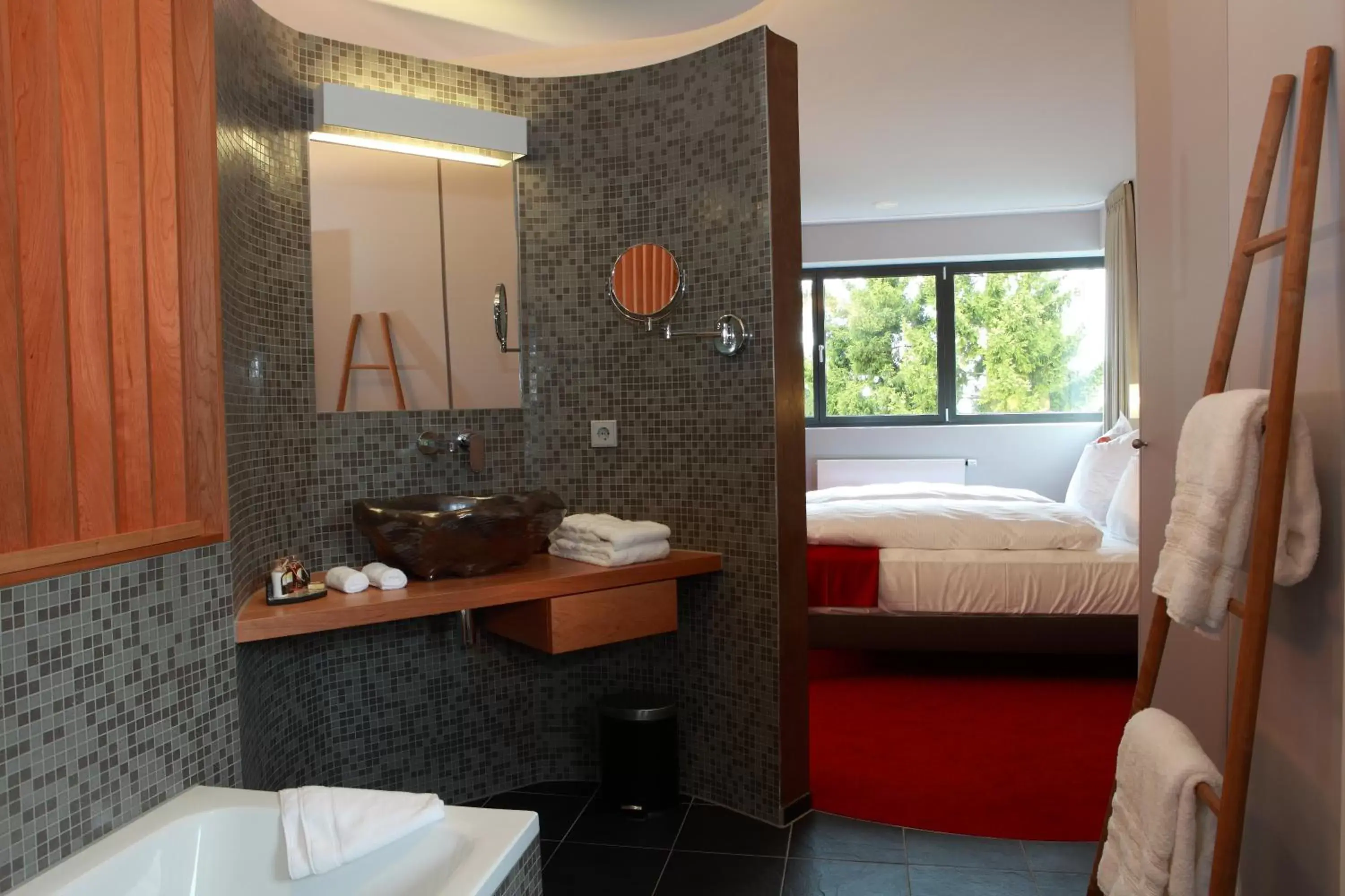 Bed, Bathroom in The Seven Hotel