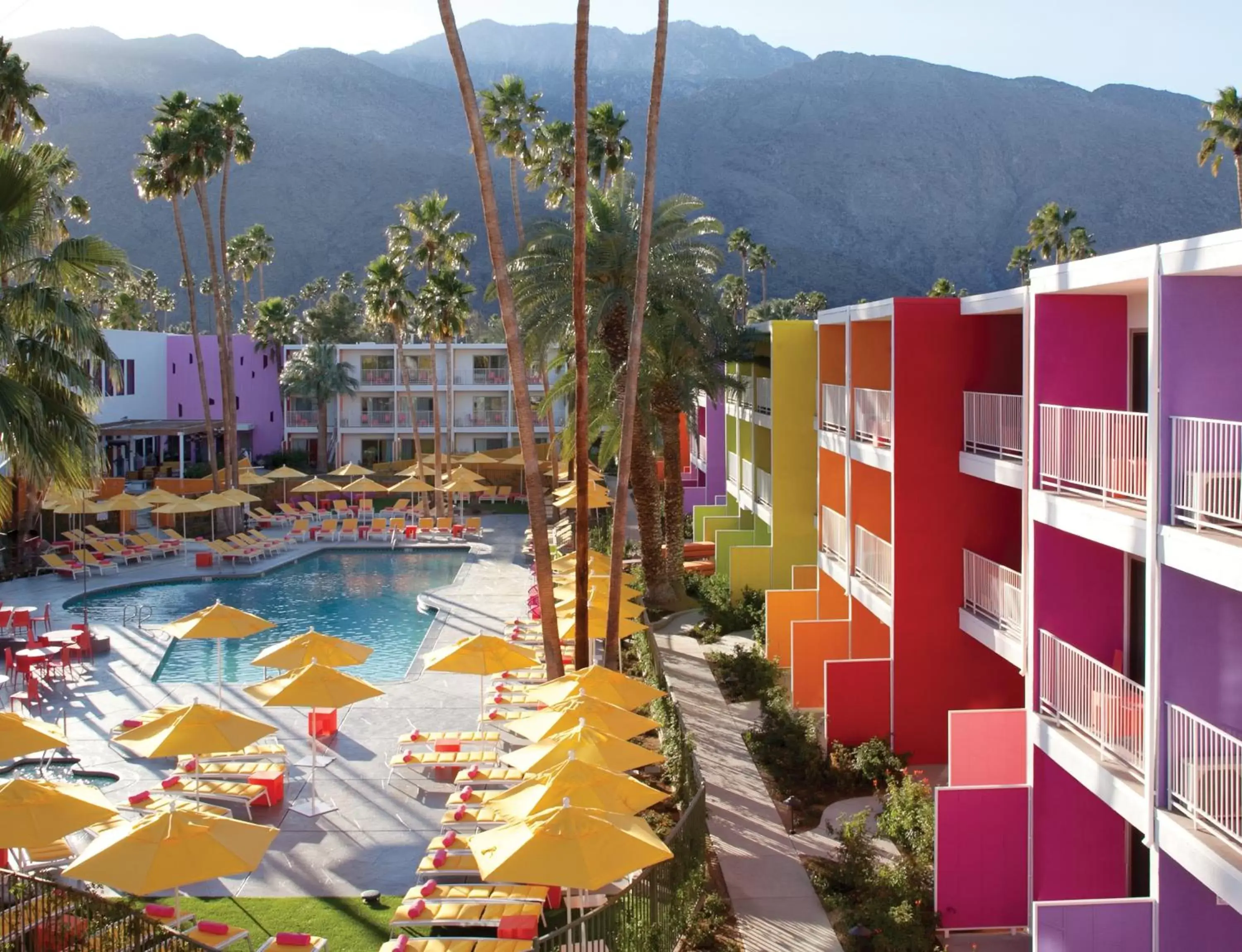 Bird's eye view, Pool View in The Saguaro Palm Springs