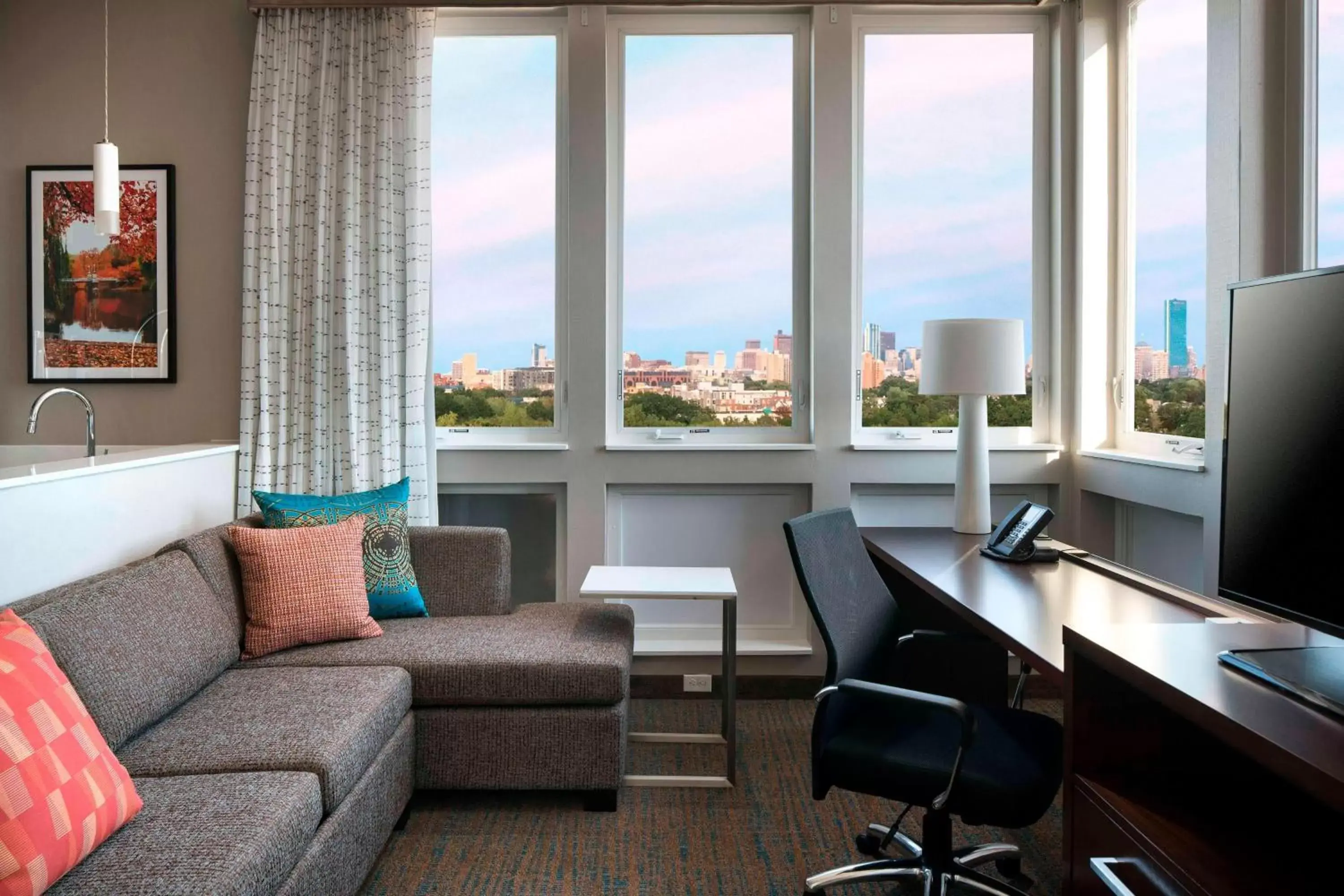Living room, Seating Area in Residence Inn by Marriott Boston Watertown