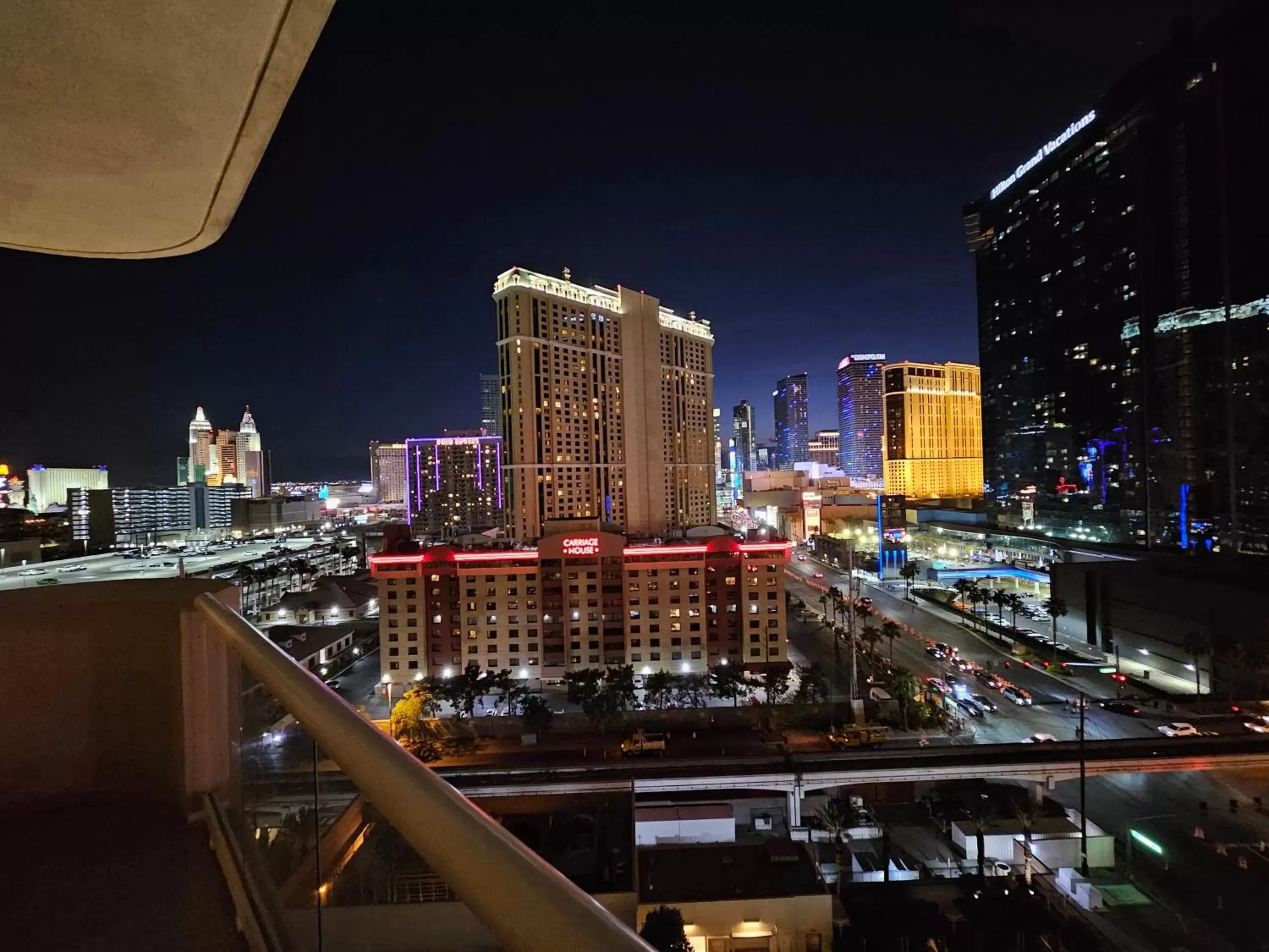 View (from property/room) in MGM Signature Strip view balcony full kitchen - 1 Br suite 2 full bath - F1 track view