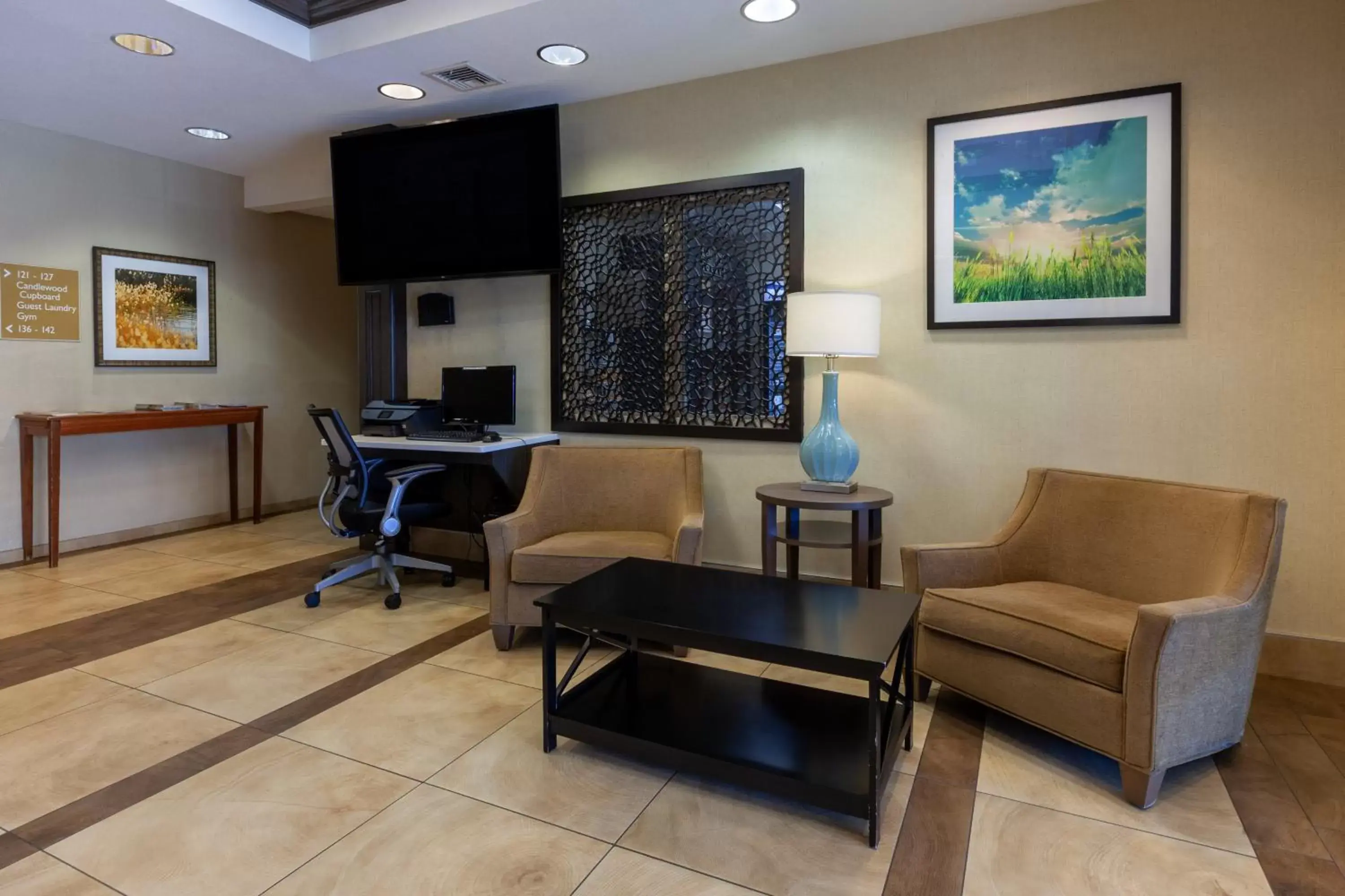 Property building, Seating Area in Candlewood Suites-West Springfield, an IHG Hotel