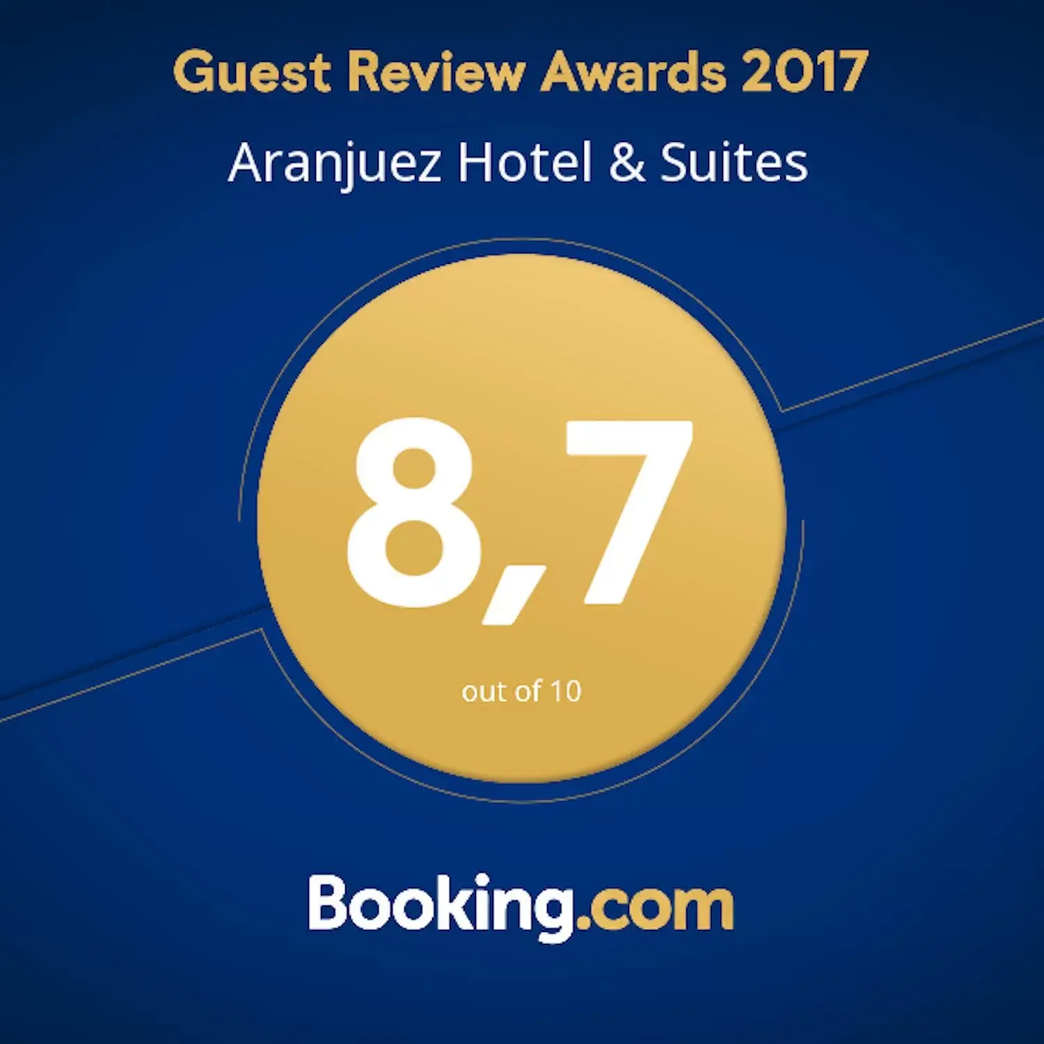 Certificate/Award in Aranjuez Hotel & Suites